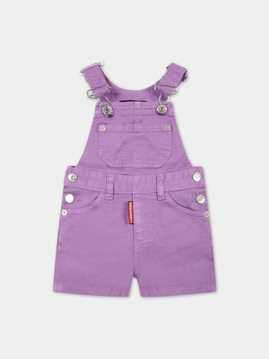 Salopette viola per neonata,Dsquared2,DQ0829 D00IW DQ633