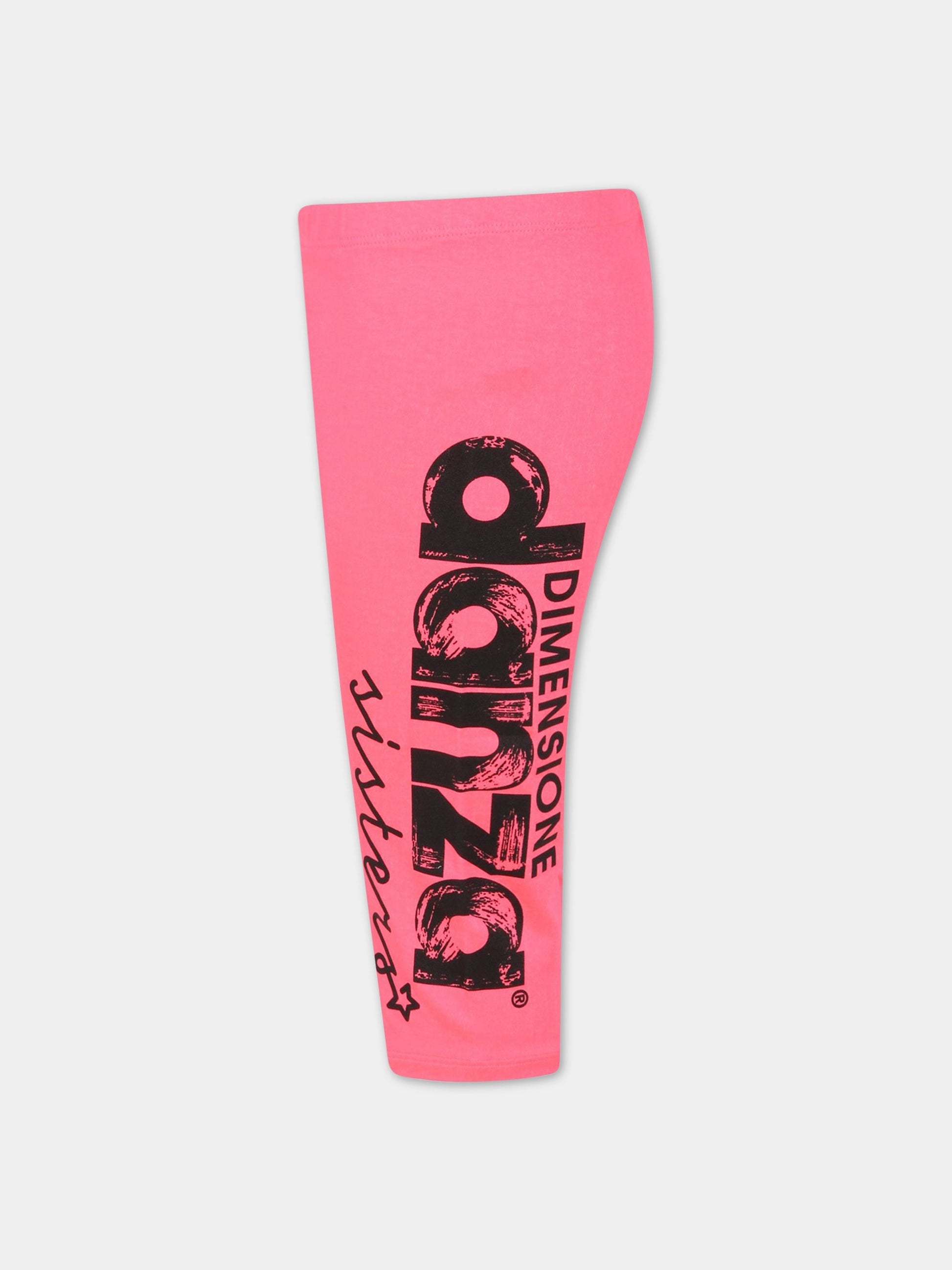 Ciclisti fucsia fluo per bambina con logo nero,Dimensione Danza,029742FL 134