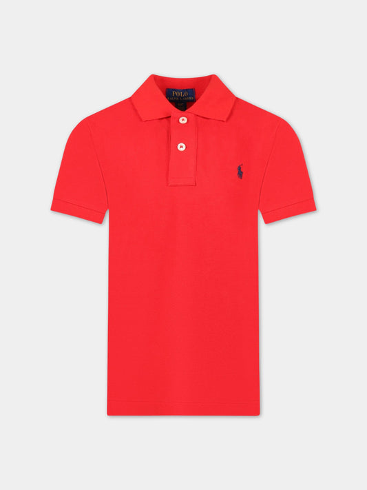 Polo rossa per bambino con pony blu,Ralph Lauren Kids,603252009