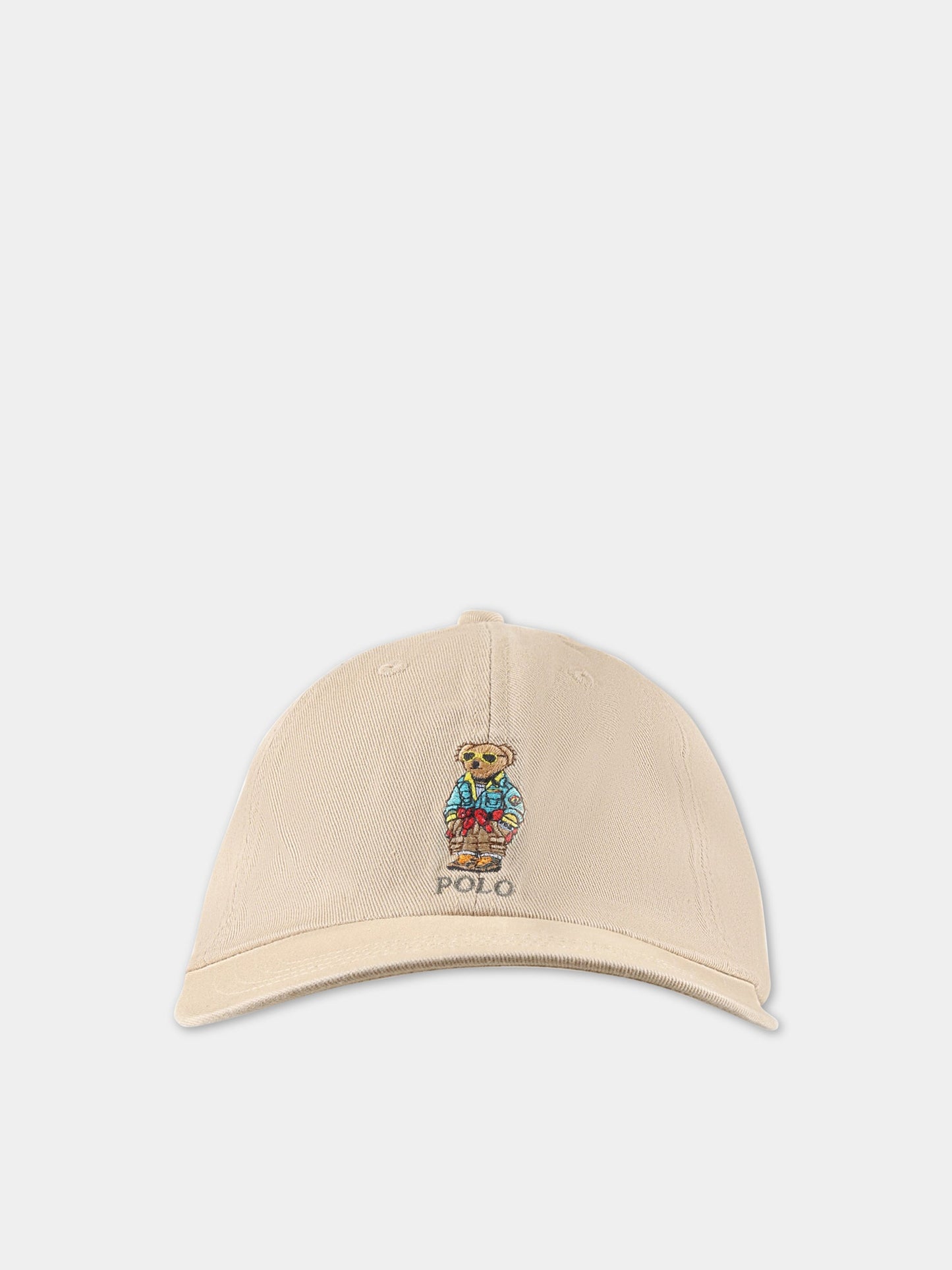 Cappello beige per bambino con Polo Bear,Ralph Lauren Kids,884218003