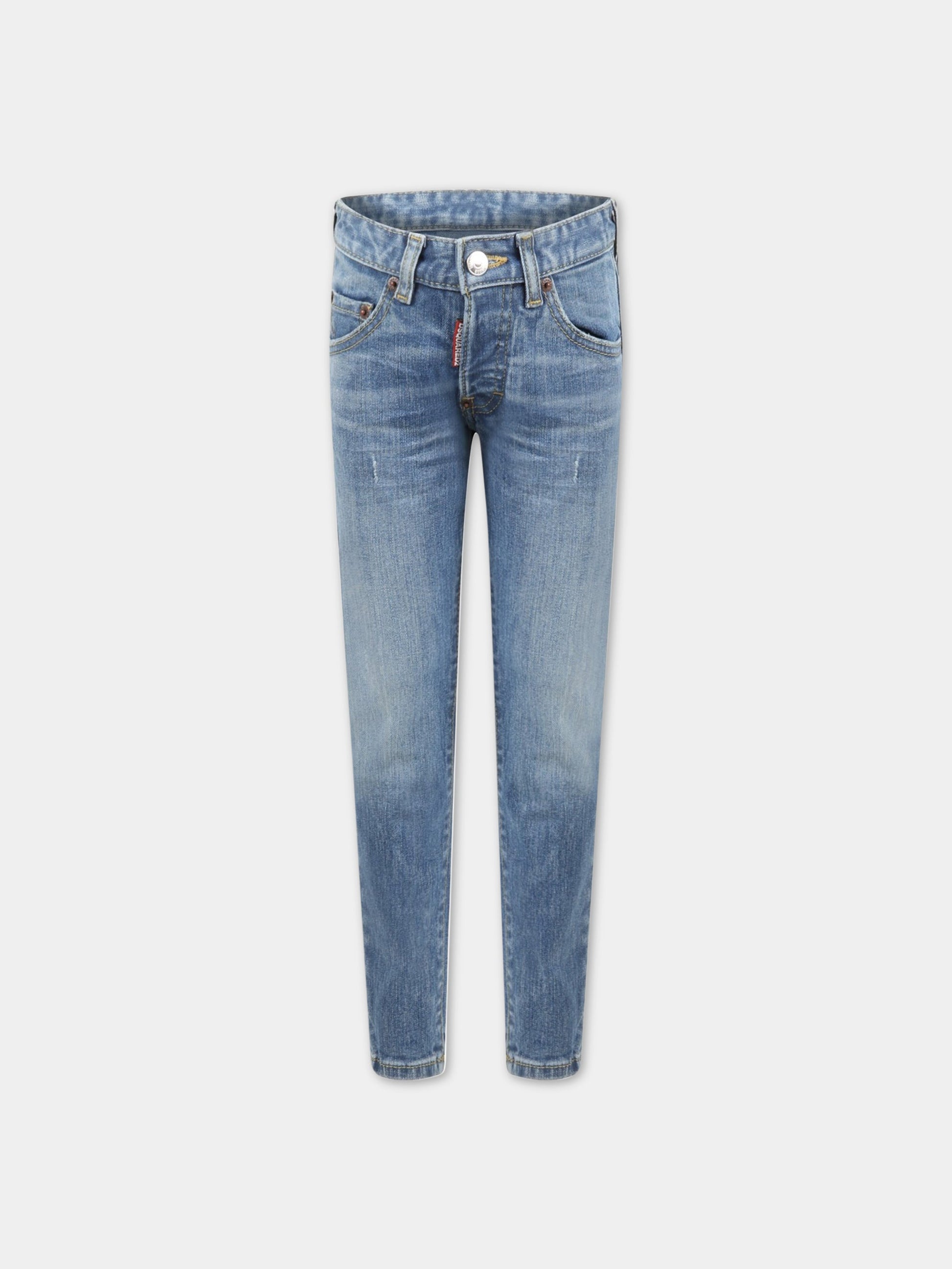 Jeans celesti per bambino con patch logato,Dsquared2,DQ03LD D0A1V DQ01