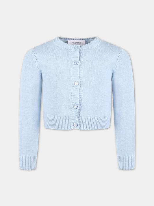 Light-blue cardigan for girl,Simonetta,SS9A30 X0006 607