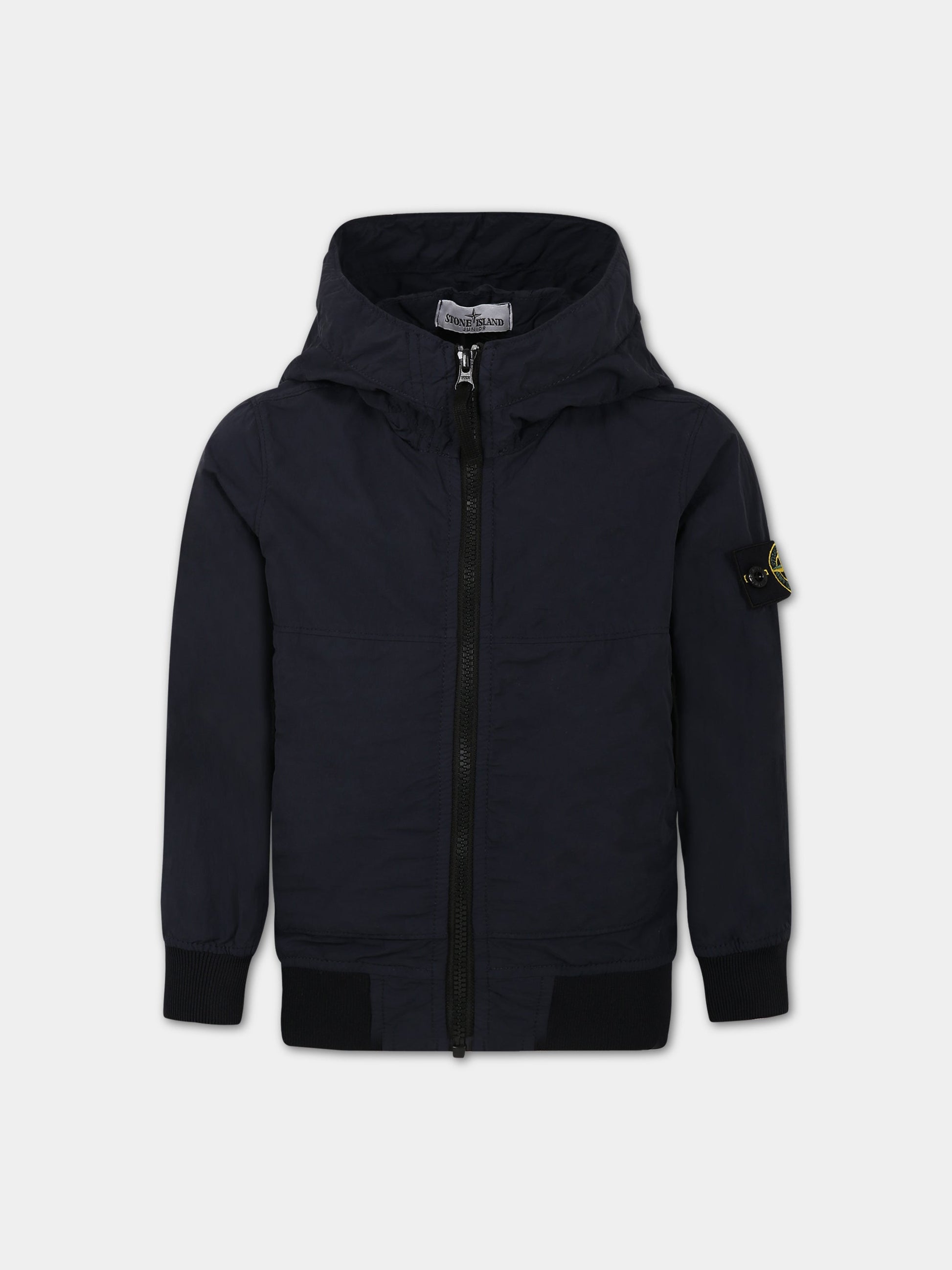 Giacca blu per bambino con iconica bussola,Stone Island Junior,7816 405 30 V0020