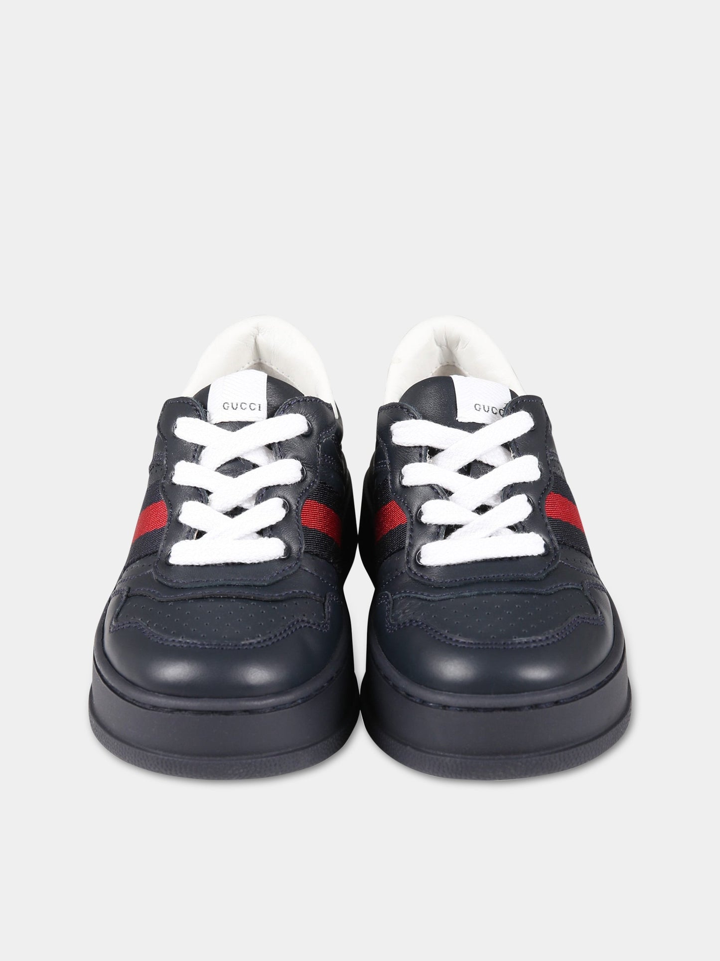 Sneakers blu per bambino con Nastro Web,Gucci Kids,702914 UPG10 4055