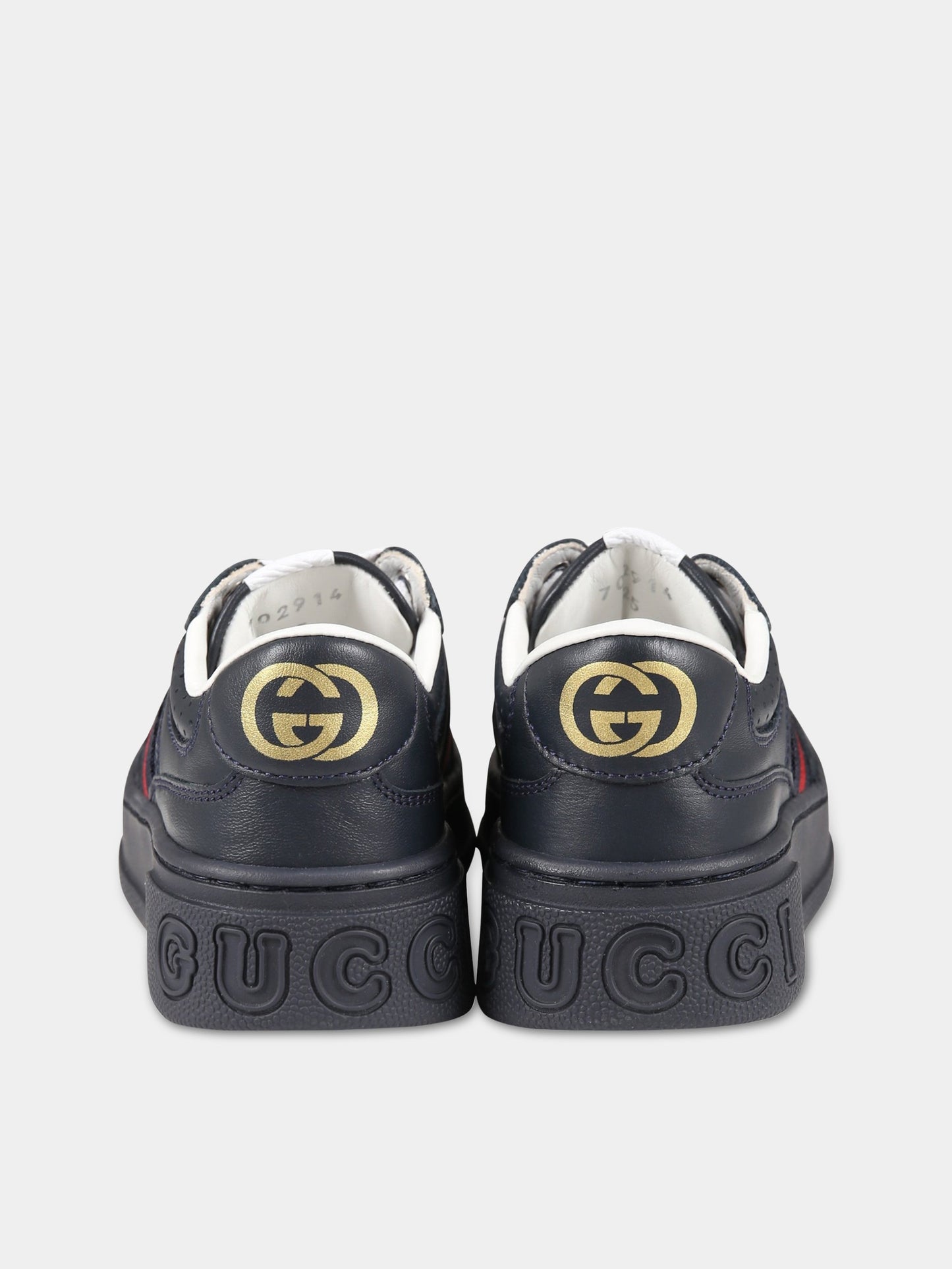 Sneakers blu per bambino con Nastro Web,Gucci Kids,702914 UPG10 4055