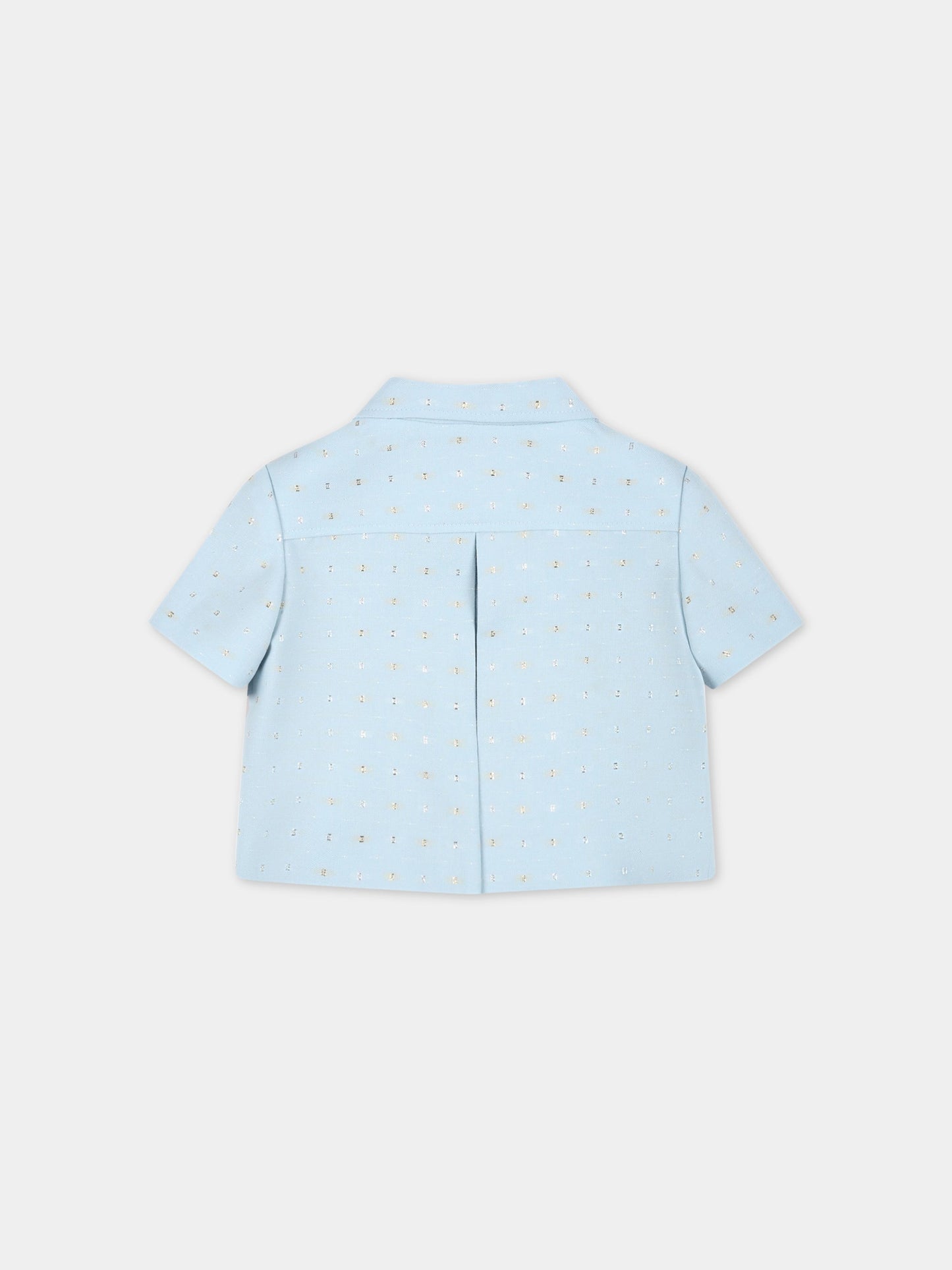 Camicia celeste per neonato con logo,Gucci Kids,721953 XWAVL 4644