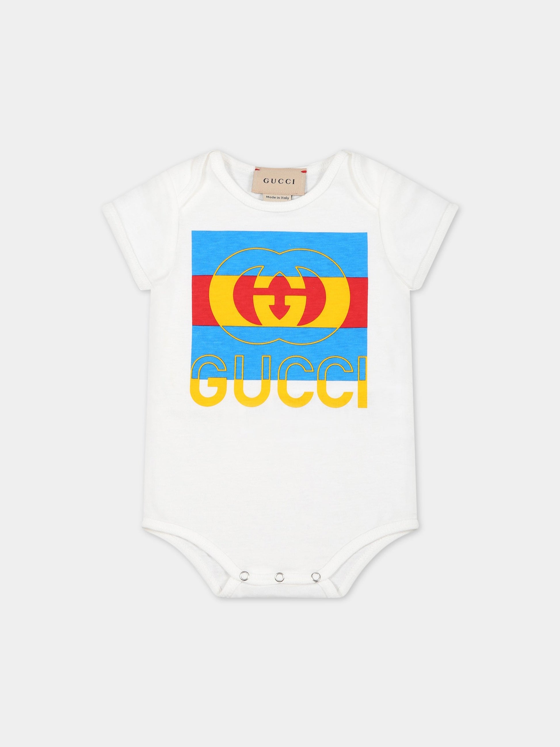 Set bianco per neonato con logo GG,Gucci Kids,516326 XJE31 9214