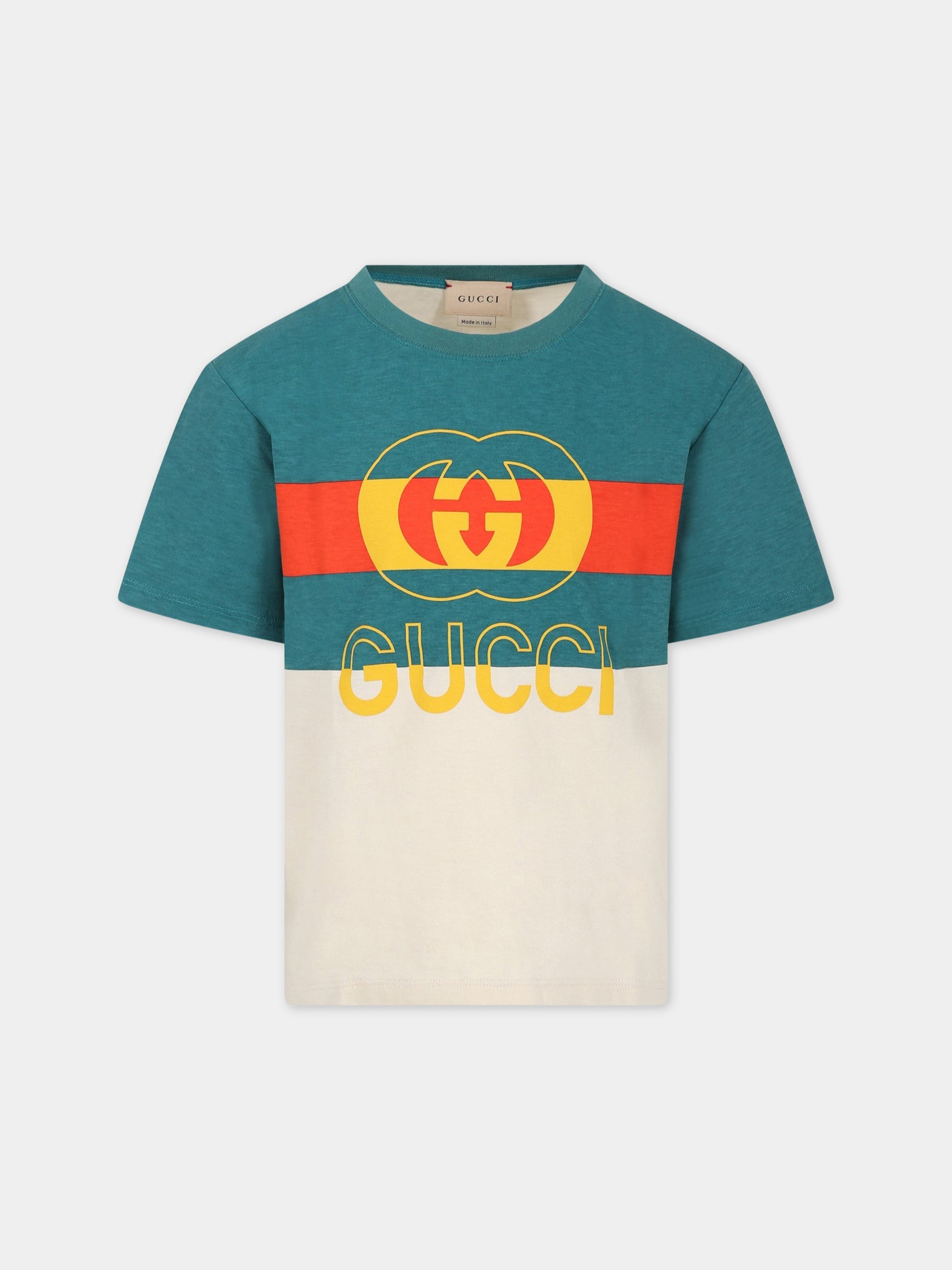 T-shirt multicolor per bambini con GG,Gucci Kids,586167 XJEY7 9247