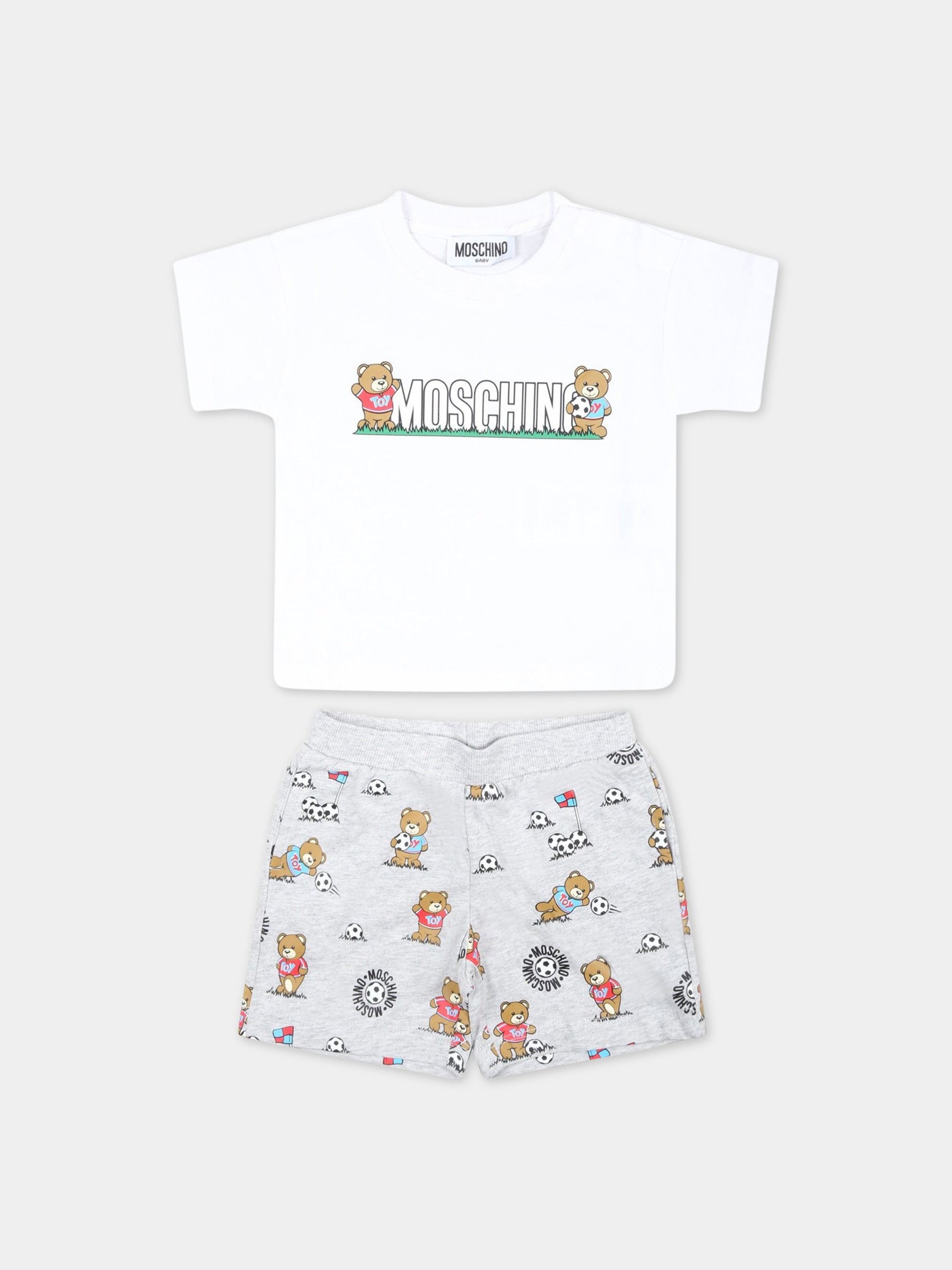 Set multicolor per neonato con Teddy Bear,Moschino Kids,MUG00V LAB57 84339