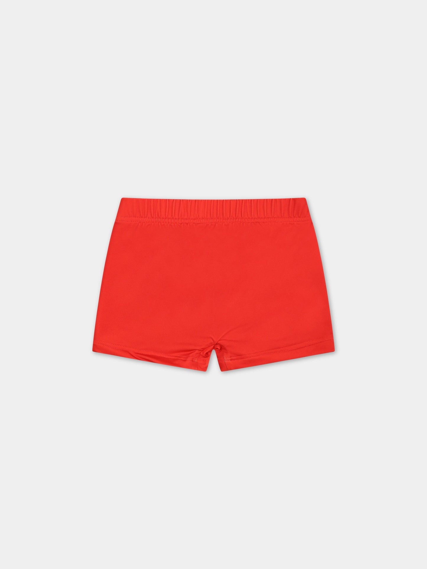 Boxer-mare rossi per neonato con Teddy bear e logo,Moschino Kids,MSL006 LKA00 50109