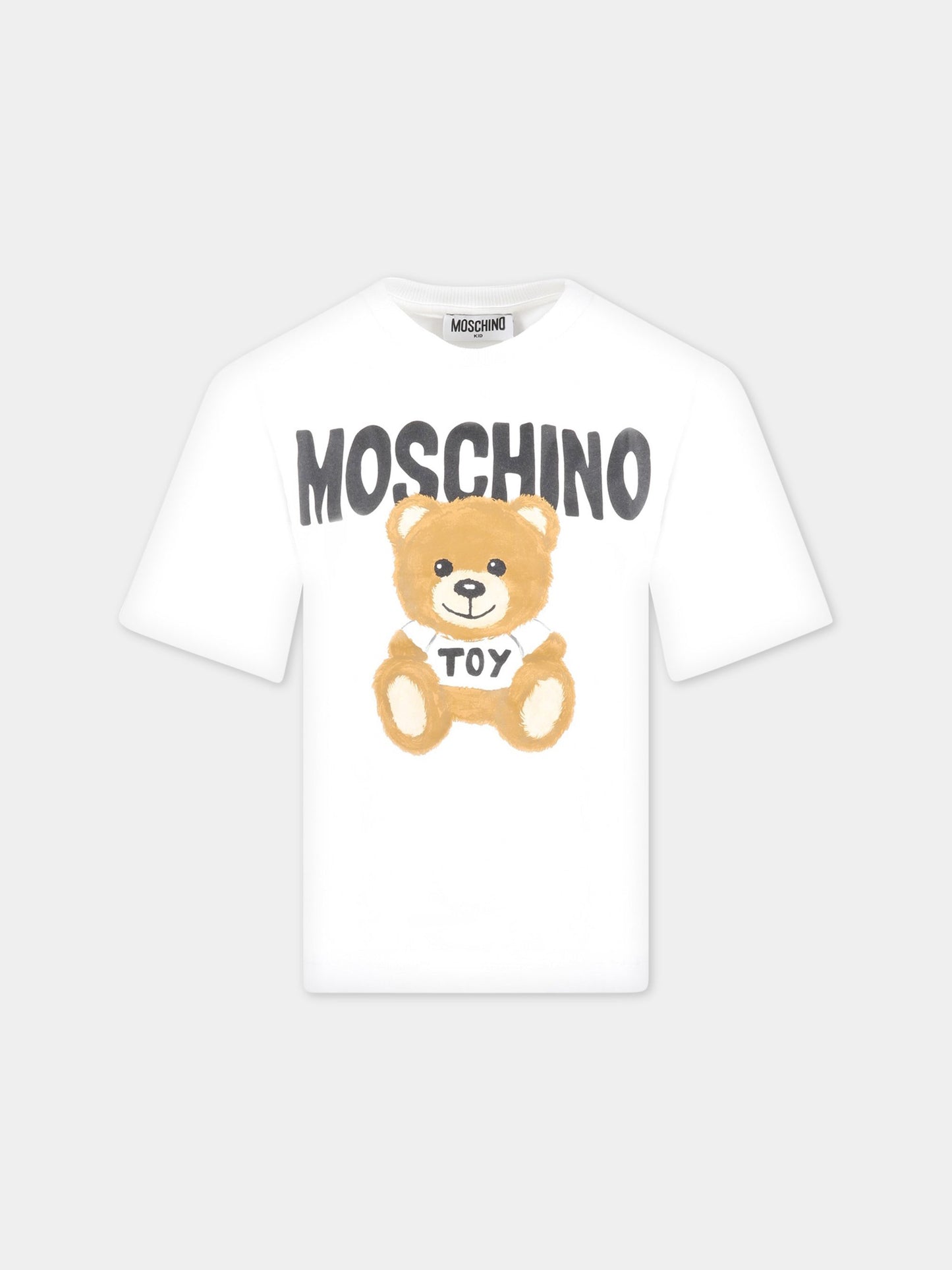 T-shirt bianca per bambini con Teddy Bear,Moschino Kids,HOM03R LAA23 10101