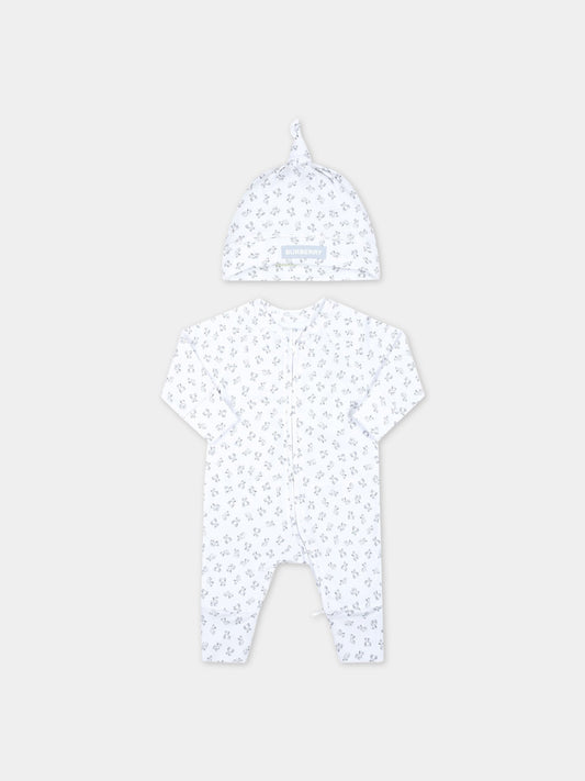 Set bianco per neonati con Thomas Bear,Burberry Kids,8062659