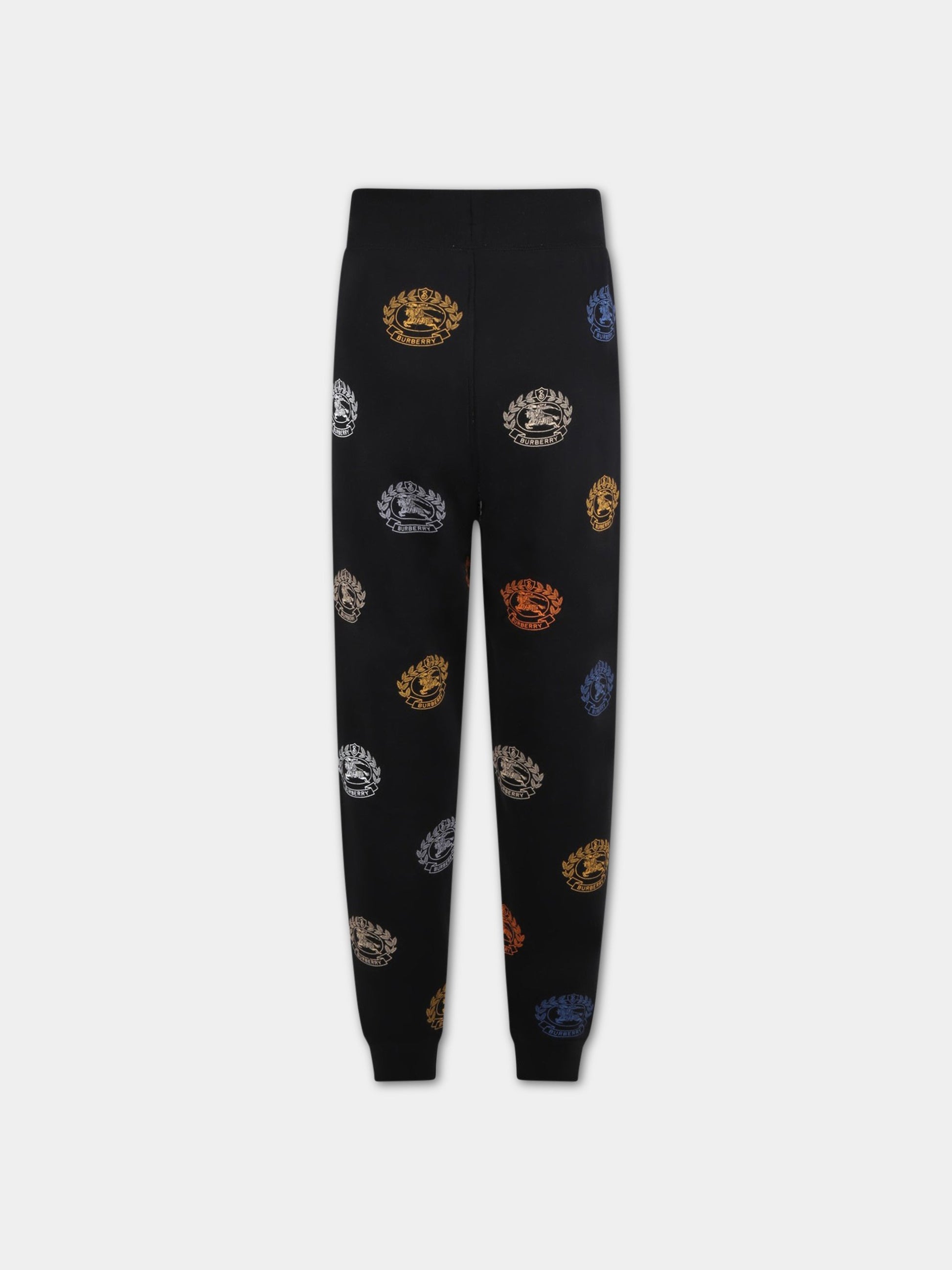 Pantaloni neri da tuta per bambino con logo,Burberry Kids,8063439
