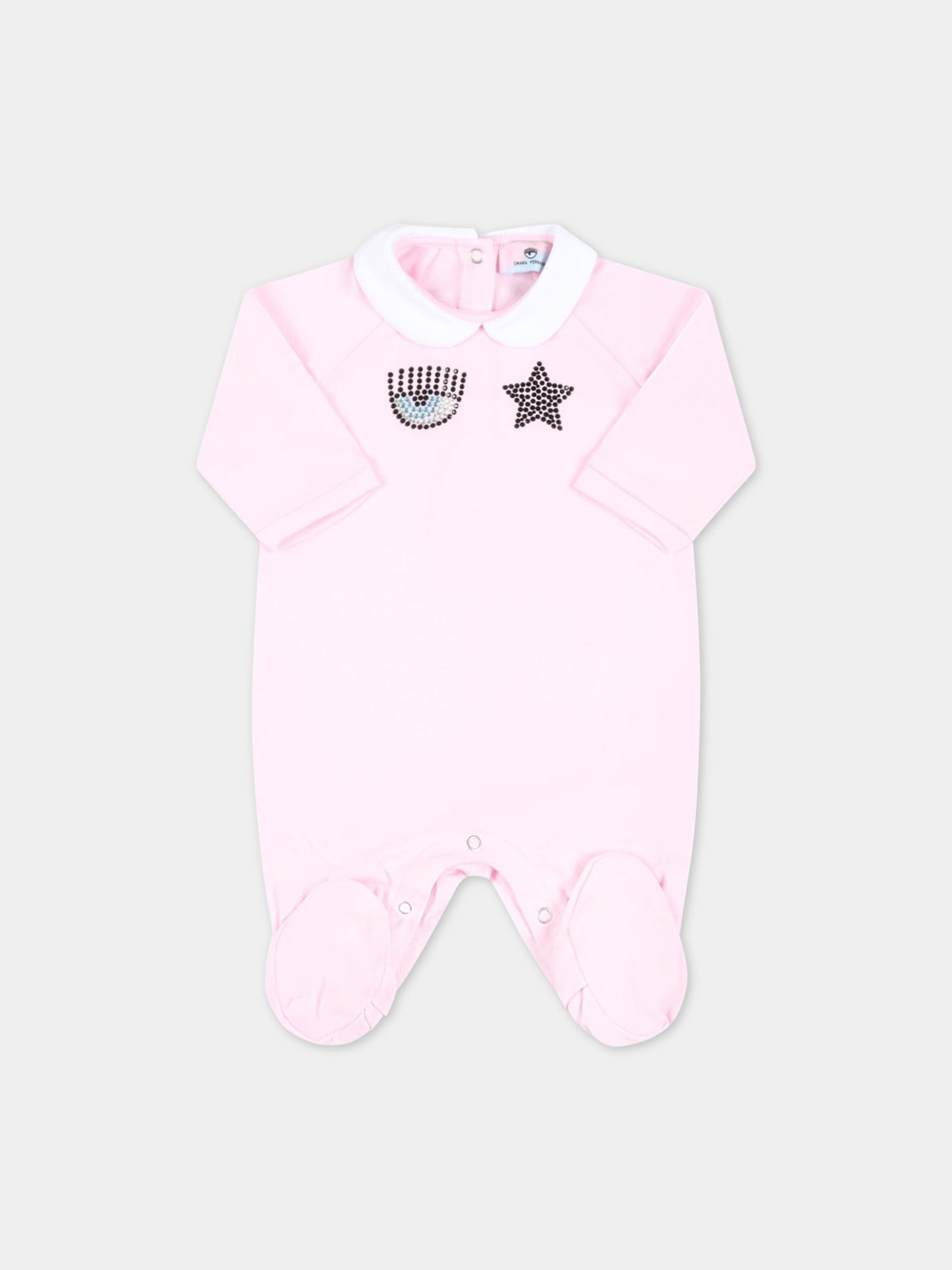 Set multicolor per neonata con occhiolino e stella in strass,Chiara Ferragni Collection,55A502 1000 0090