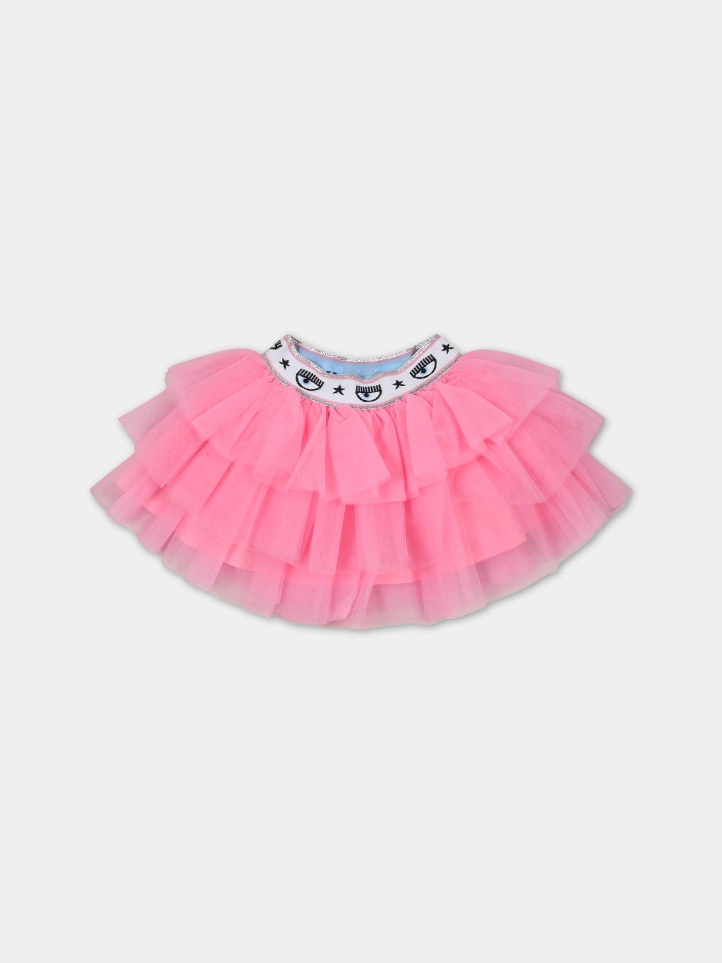 Gonna rosa per neonata con occhiolini,Chiara Ferragni Collection,53A700 T9945 0095