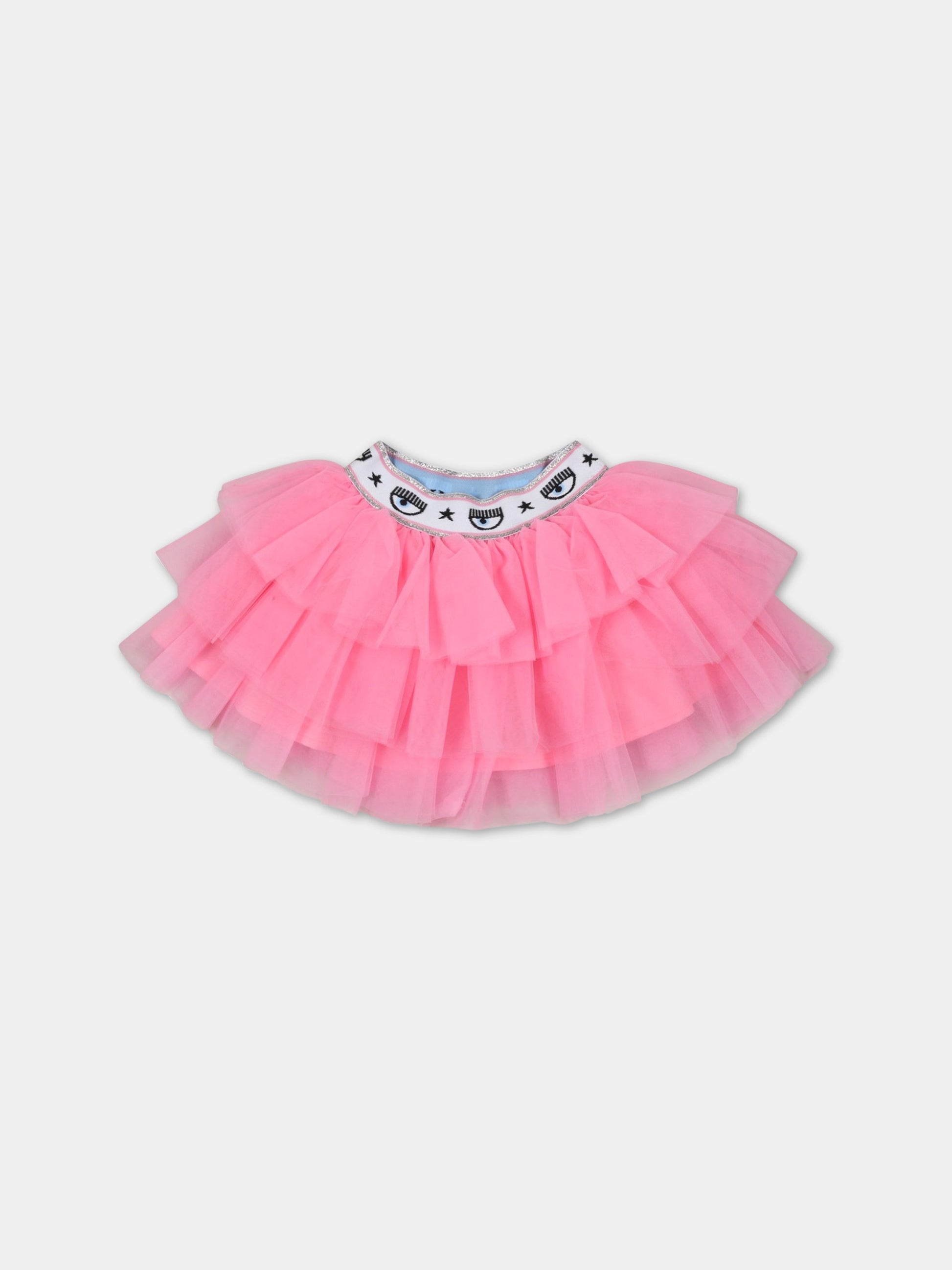 Gonna rosa per neonata con occhiolini,Chiara Ferragni Collection,53A700 T9945 0095