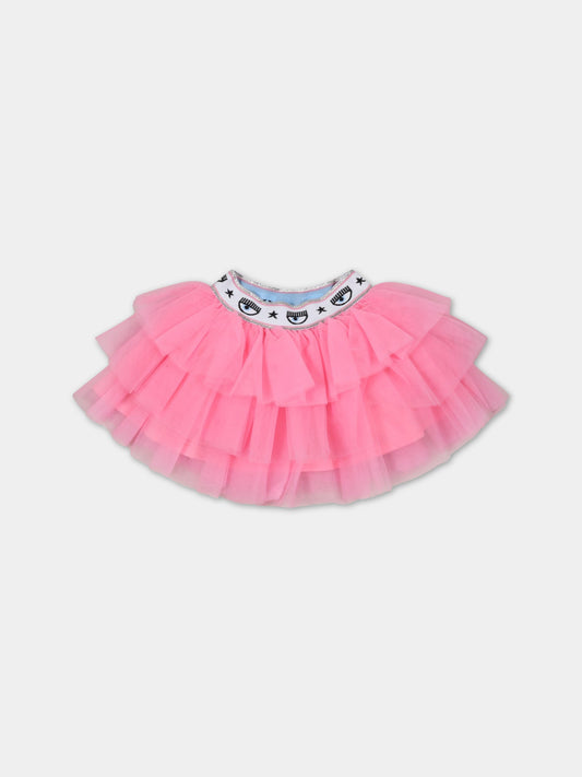 Gonna rosa per neonata con occhiolini,Chiara Ferragni Collection,53A700 T9945 0095