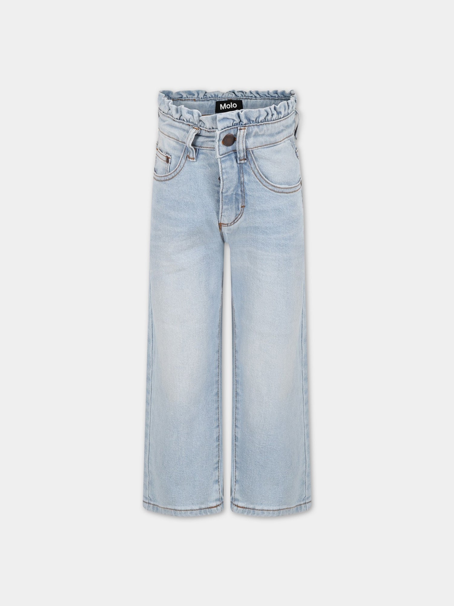 Jeans celesti per bambina con patch logato,Molo,2S23I111 8519