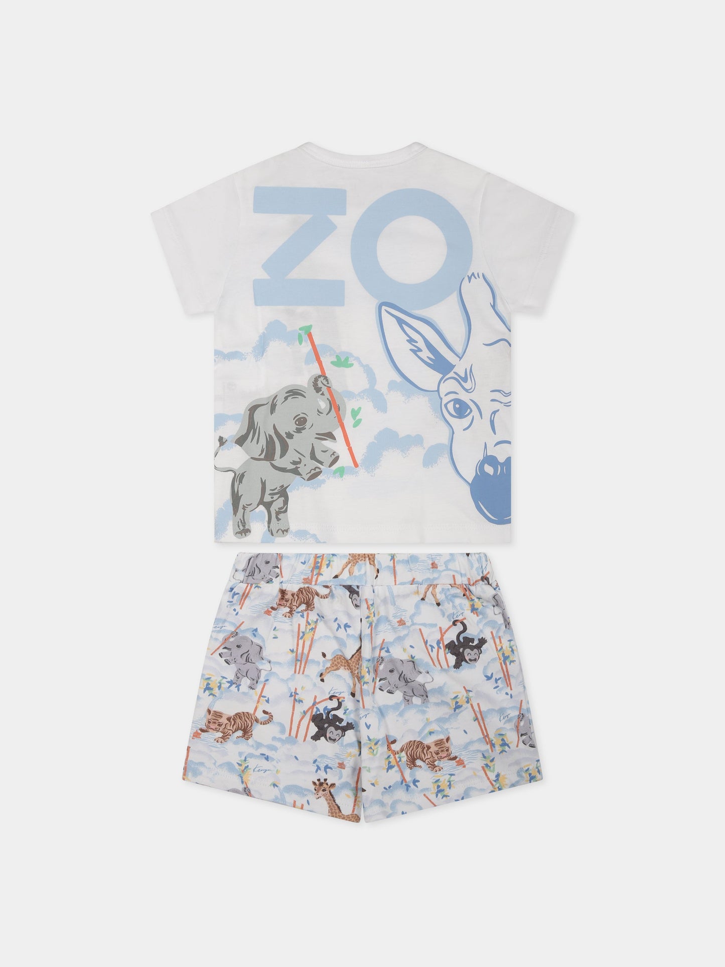 Completo multicolor per neonato con logo e stampa,Kenzo Kids,K98101 10P