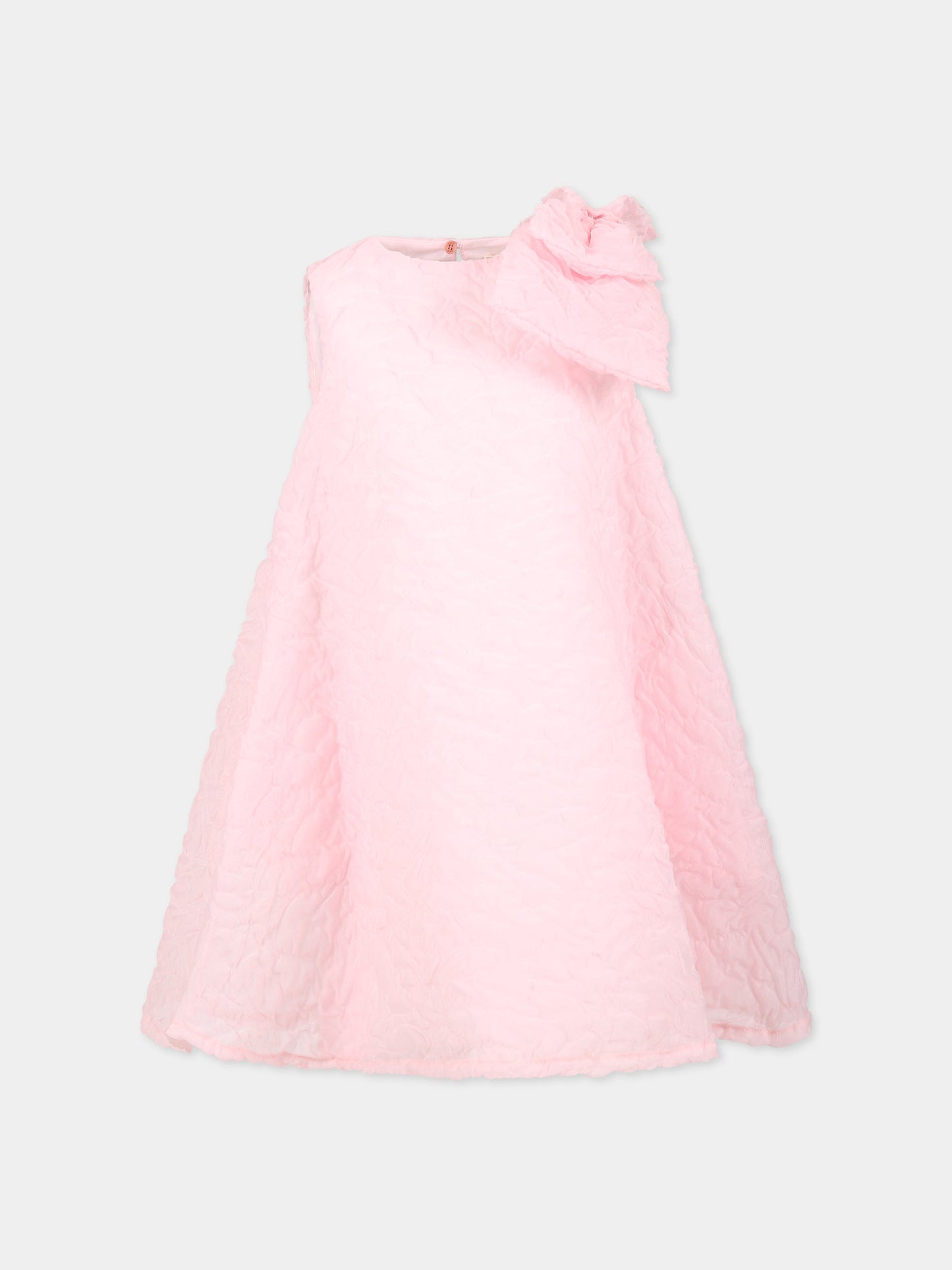 Vestito rosa per bambina con fiocco,Douuod Kids,DS1A92 U0073 511