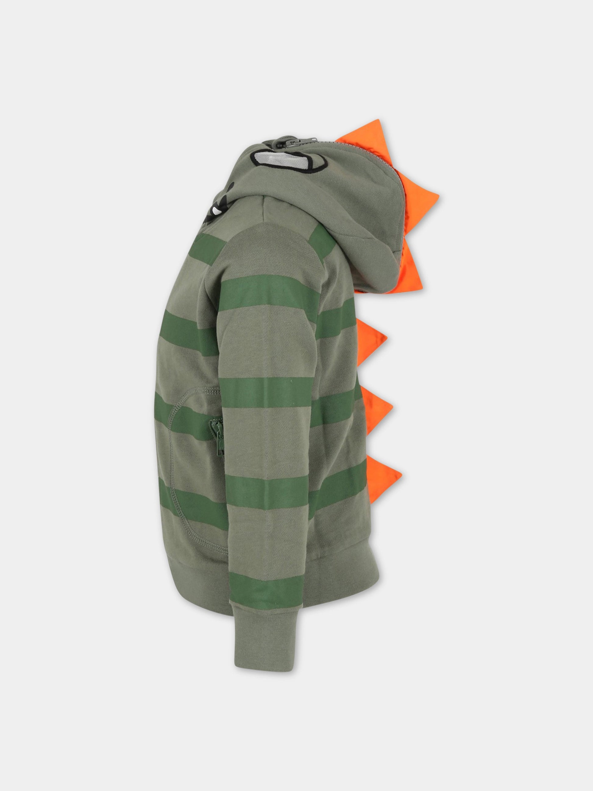 Felpa verde per bambino con camaleonte,Stella Mccartney Kids,TS4P70 Z0972 718VE