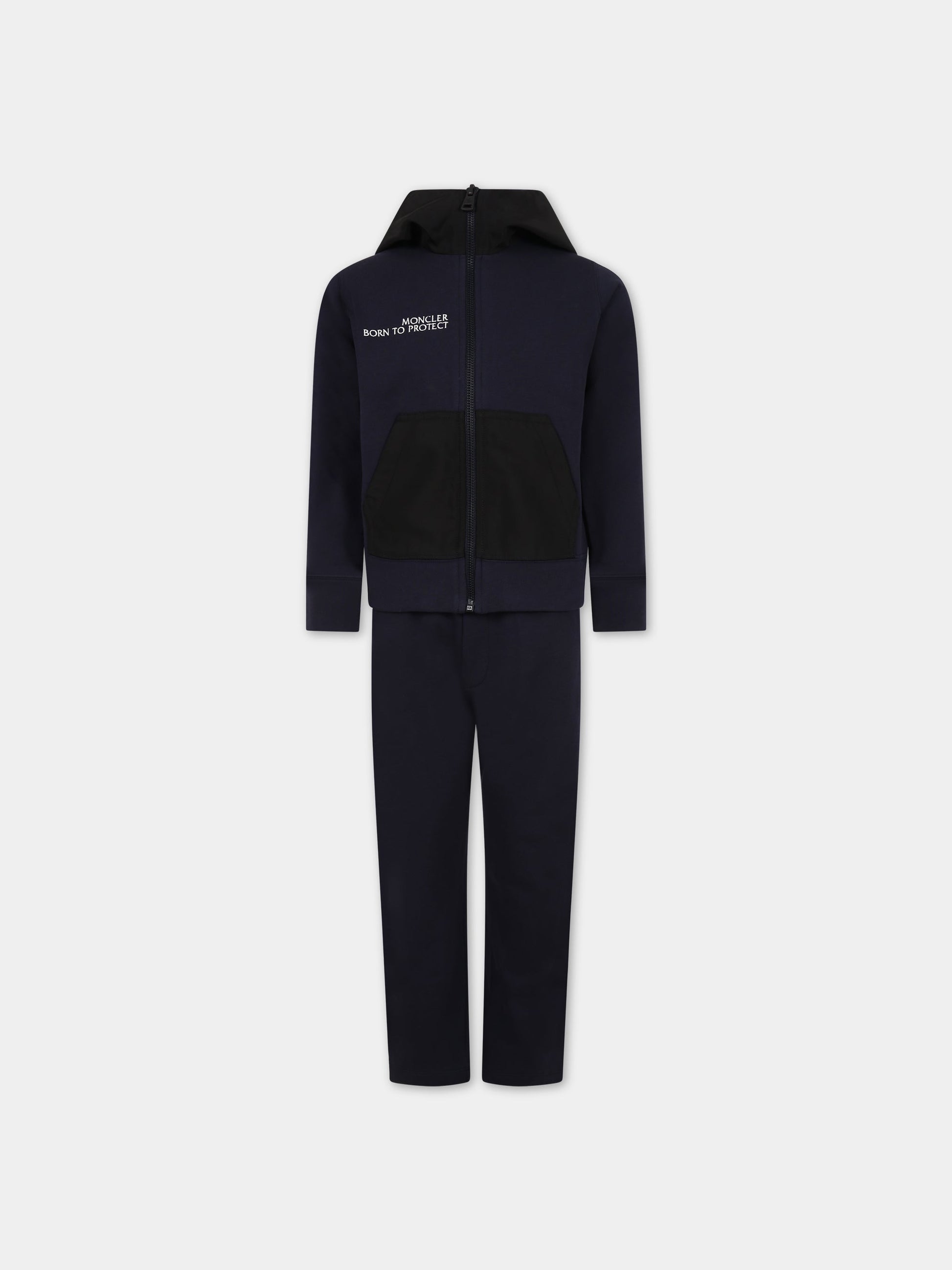 Completo blu per bambino con logo,Moncler Kids,954 8M00025 899Z5 778