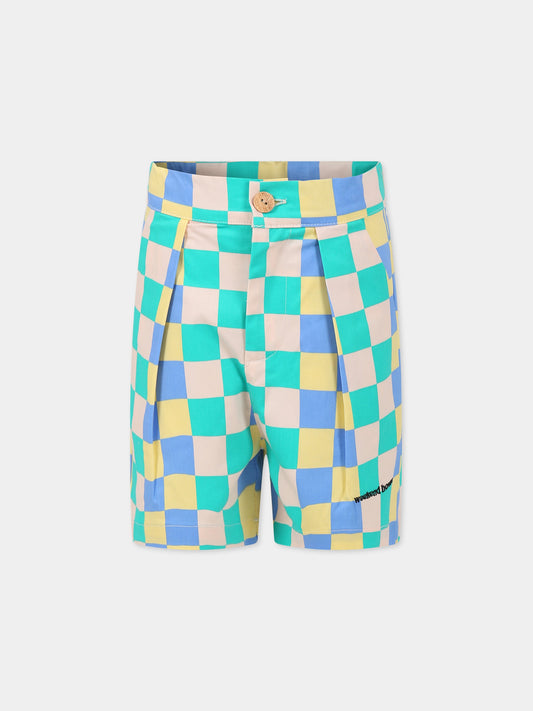 Shorts multicolor per bambini con logo,Weekend House Kids,782