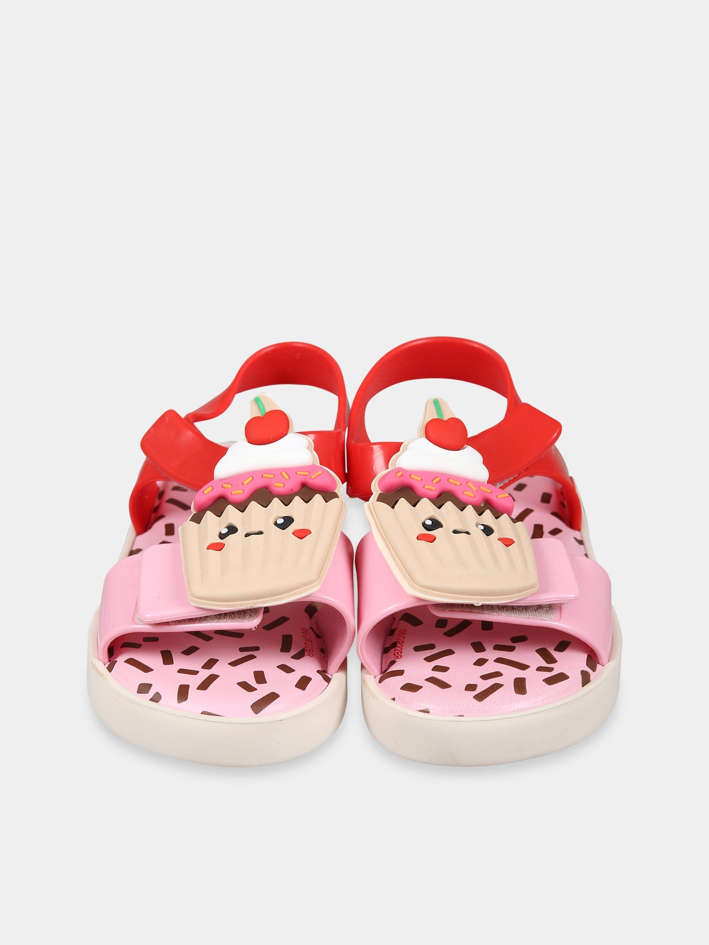 Sandali multicolor per bambina con cupcake e logo,Mini Melissa,33741 AI262 06411