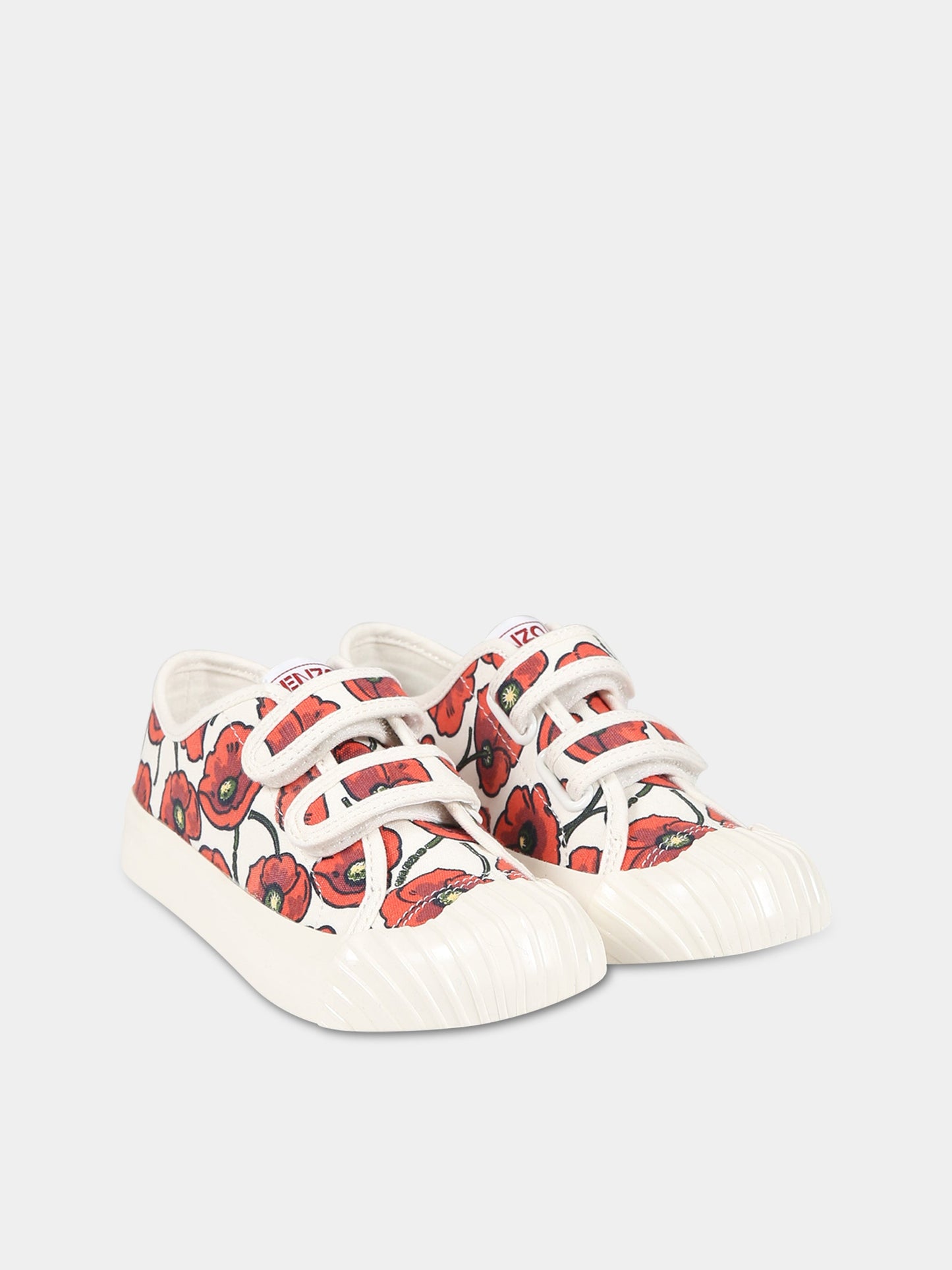 Sneakers multicolor per bambina con iconici papaveri rossi e logo,Kenzo Kids,K19123 189