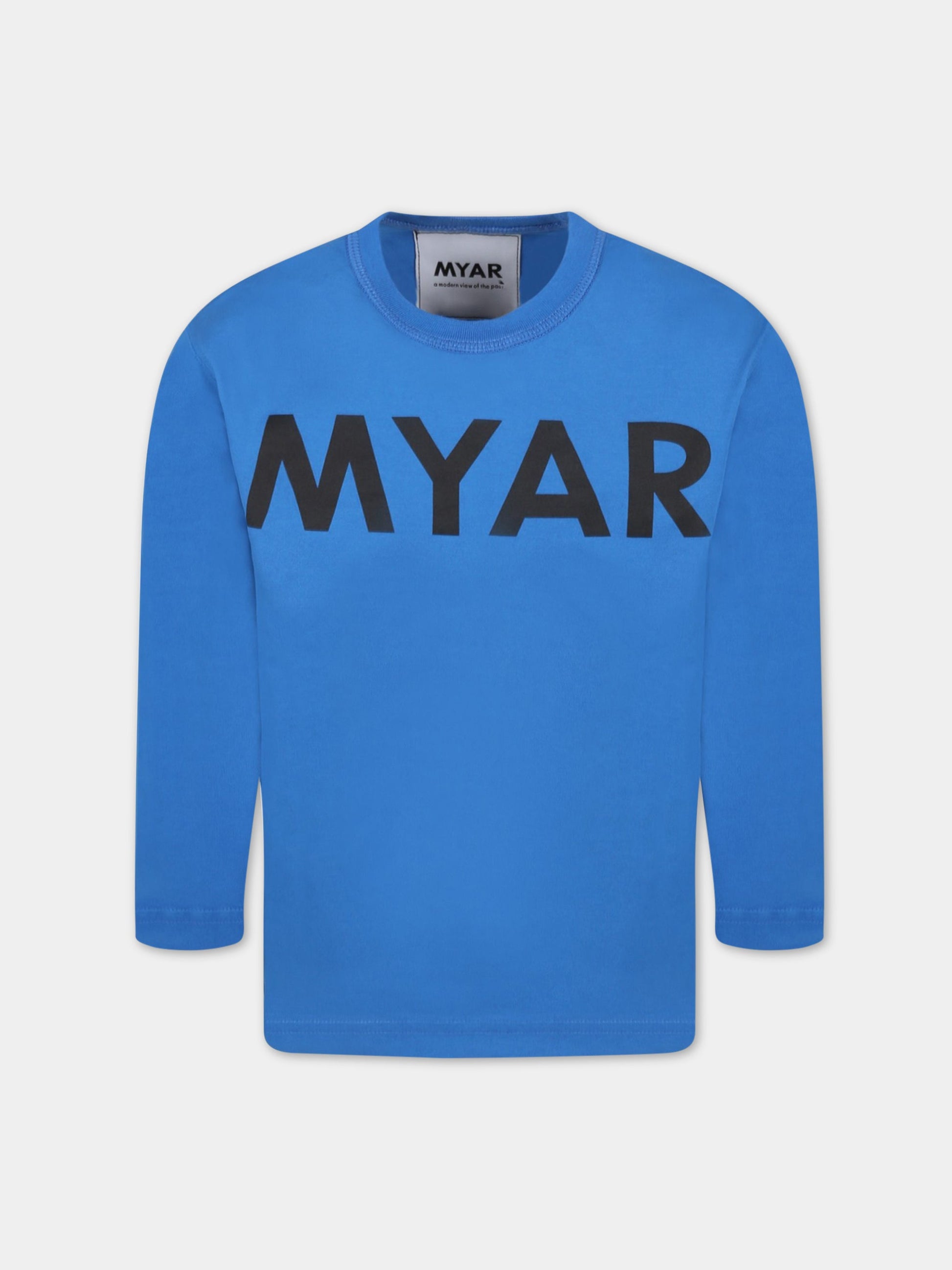 T-shirt blu per bambino con logo,Myar,MY0046 MY013 MY801