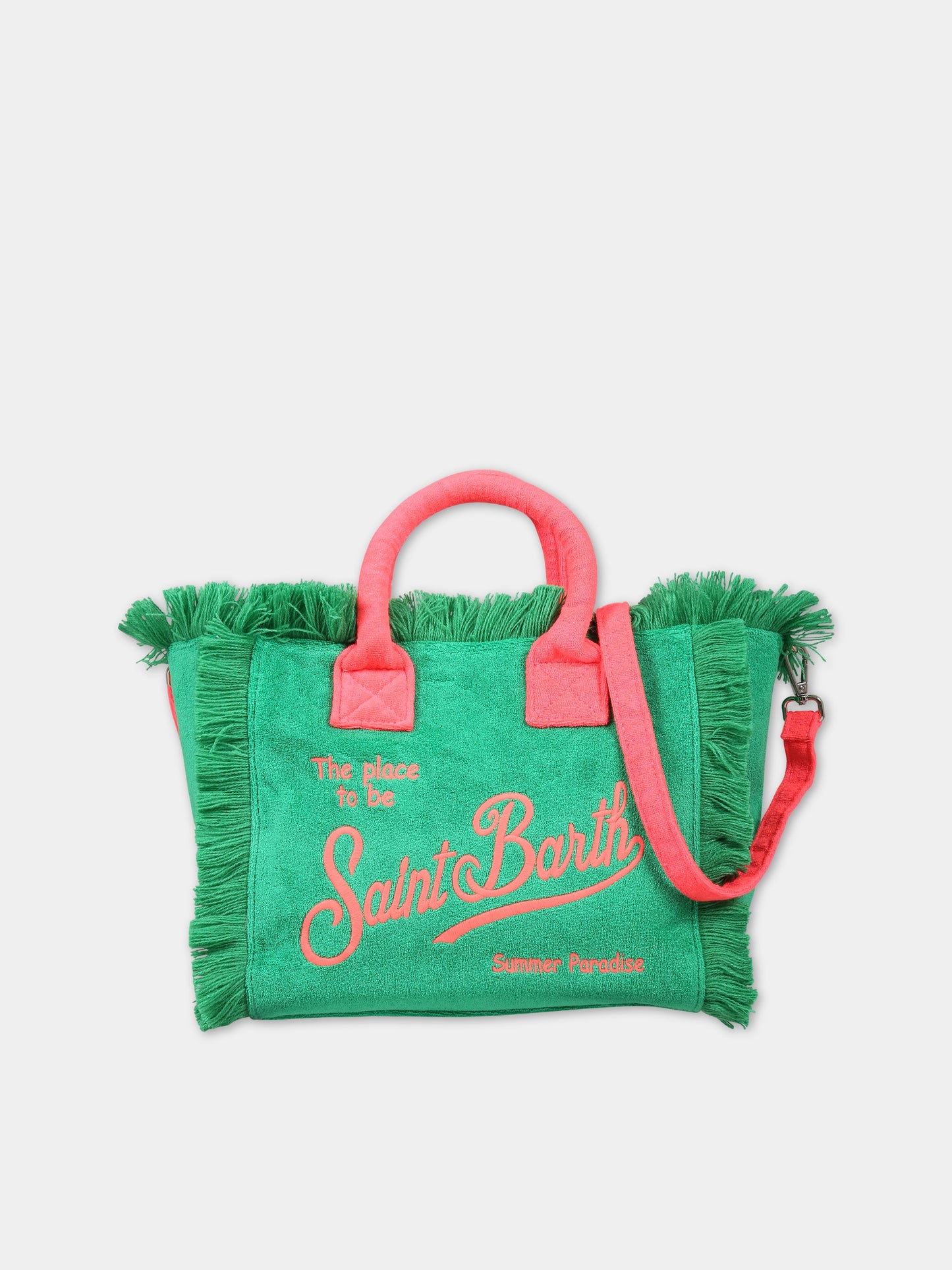 Borsa verde per bambina con logo,Mc2 Saint Barth,COLETTE SPONGE 5725 EMB