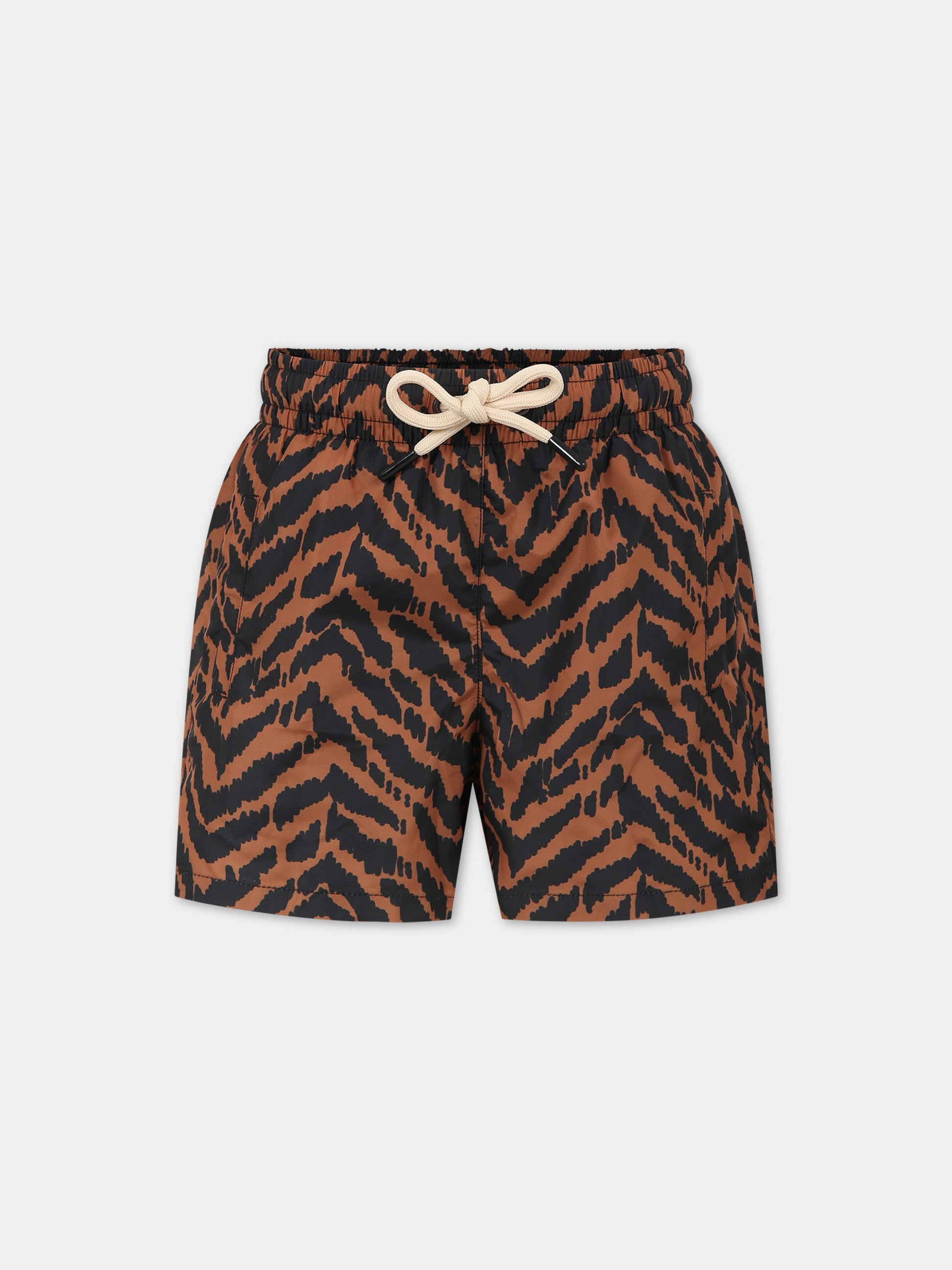 Boxer mare multicolor per bambino con logo,Matineè,BBM4029 PETIT ALEXANDRE TIGRE