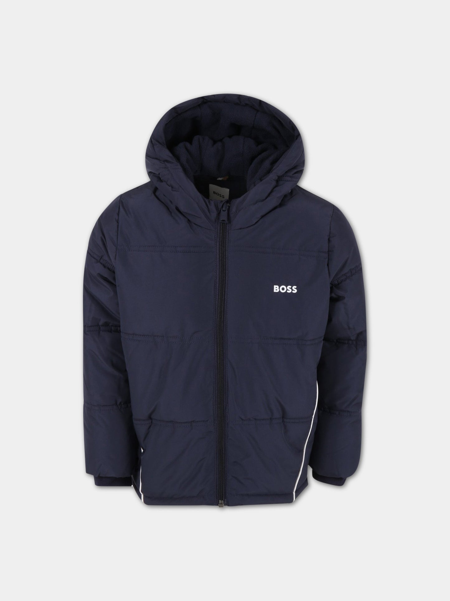 Piumino blu per bambino con logo,Hugo Boss,J26488 849