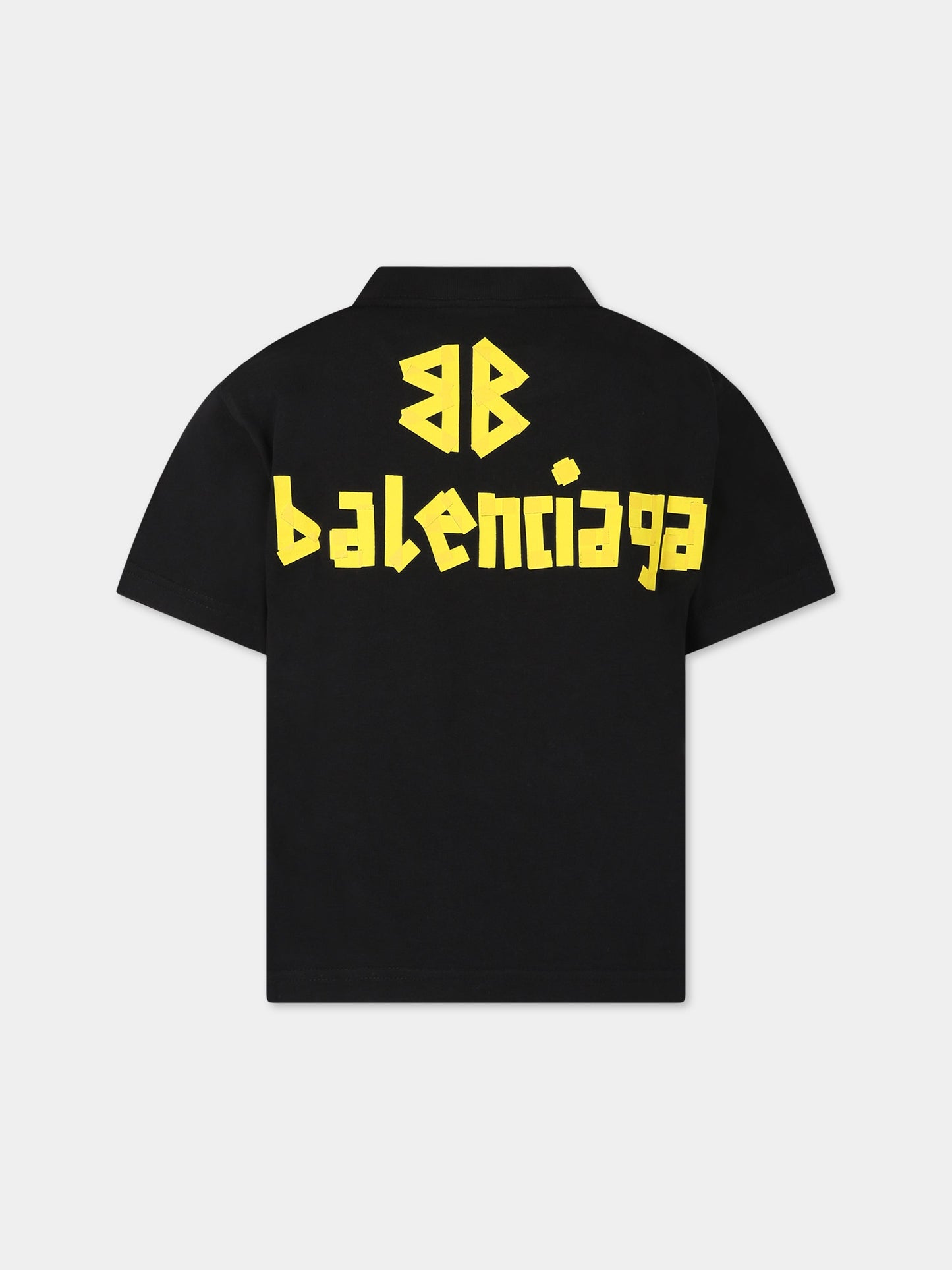 T-shirt nera per bambini con logo,Balenciaga,681864 TOVB2 1055