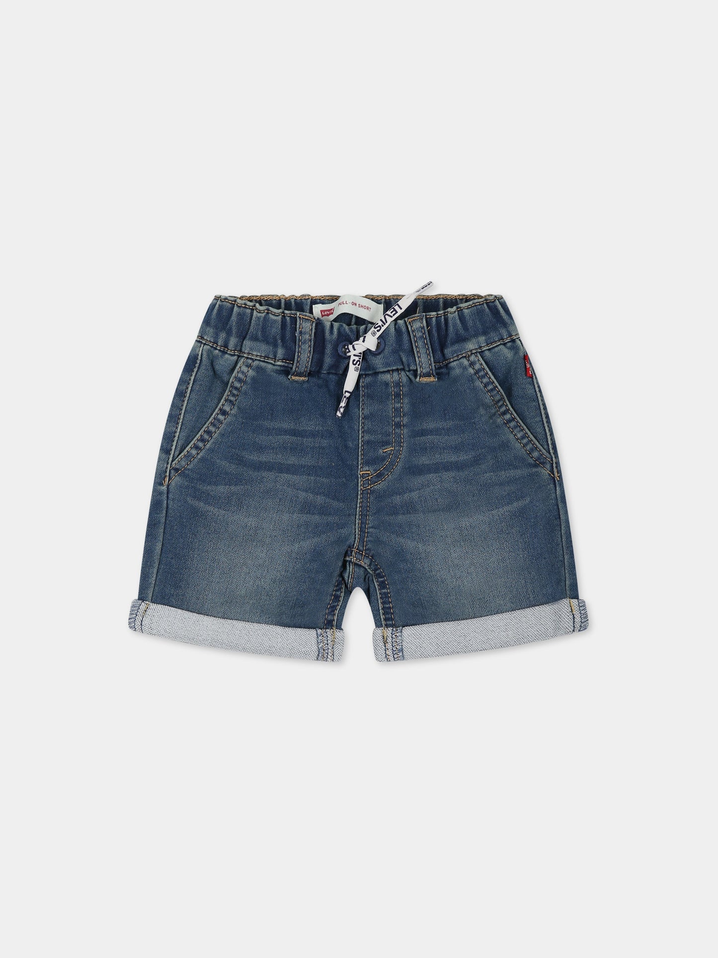 Shorts blu per neonato con logo,Levi's Kids,23SMLK6EG991 L79