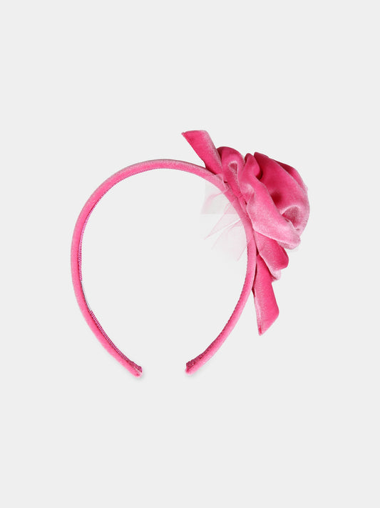 Cerchietto fucsia per bambina con rosa,Monnalisa,79B007 2908 0097