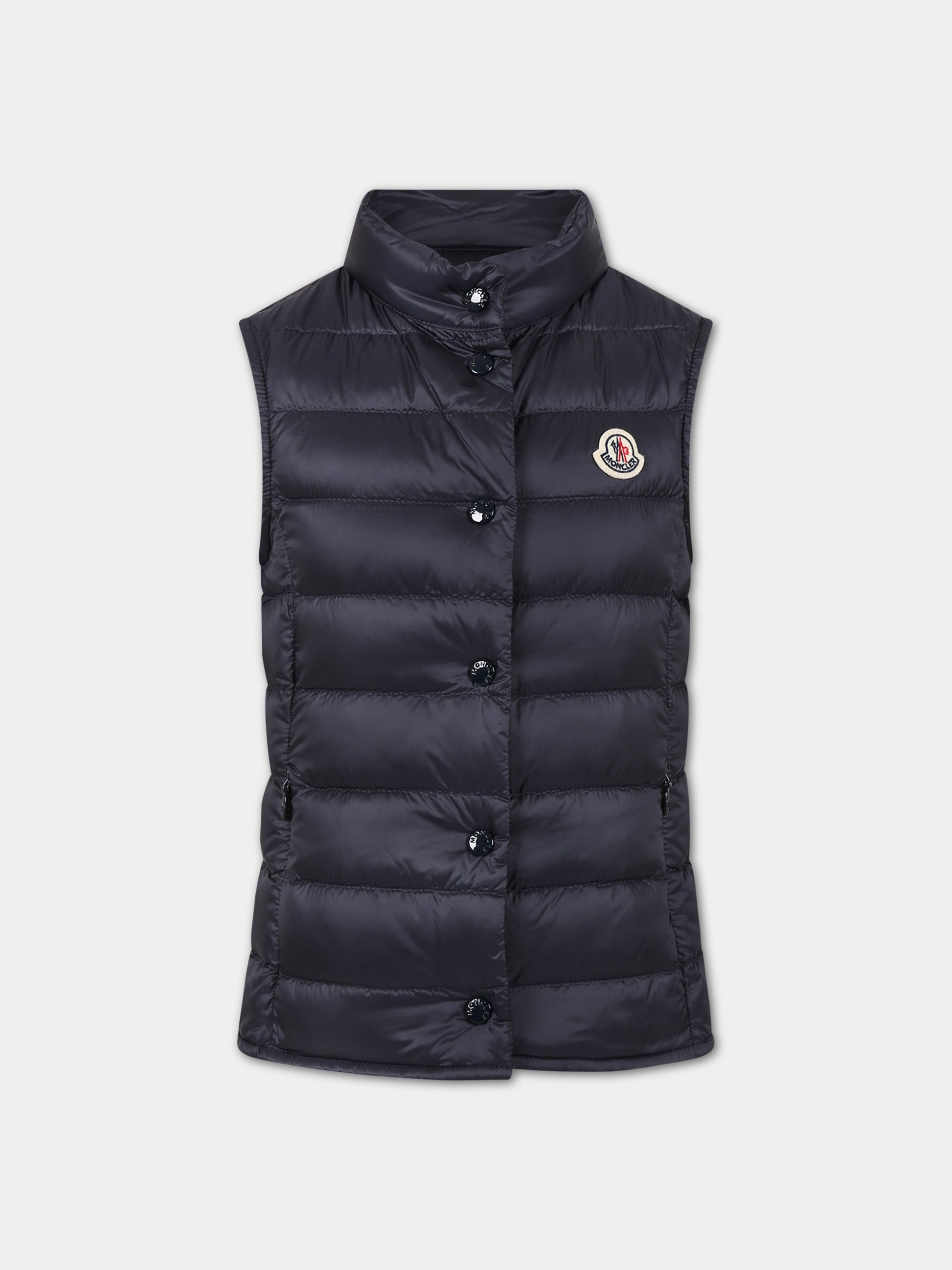 Gilet  Liane  blu per bambina con logo,Moncler Kids,954 1A00101 53048 778