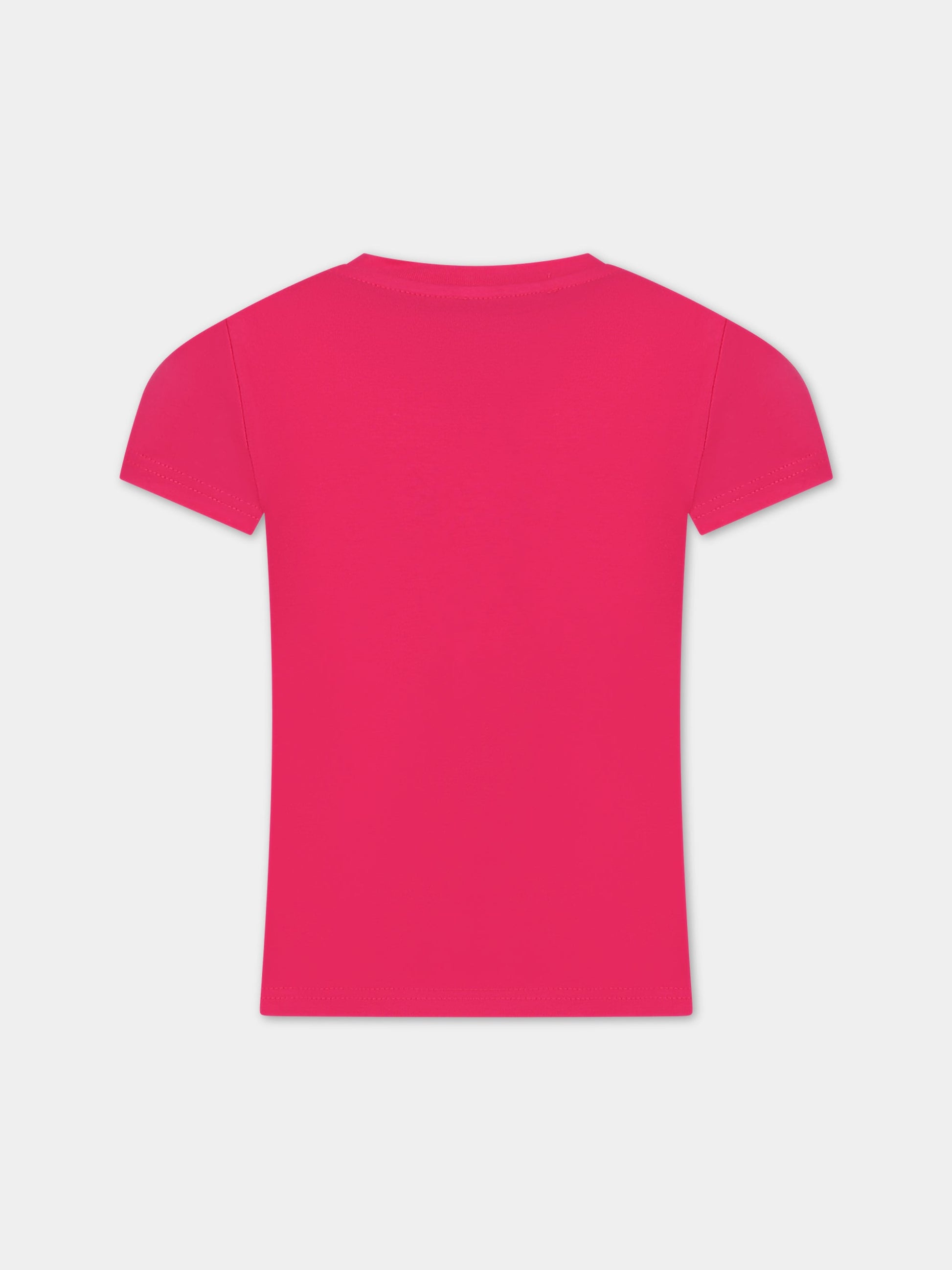 T-shirt fucsia per bambina con logo,Dkny,D35S29 49N