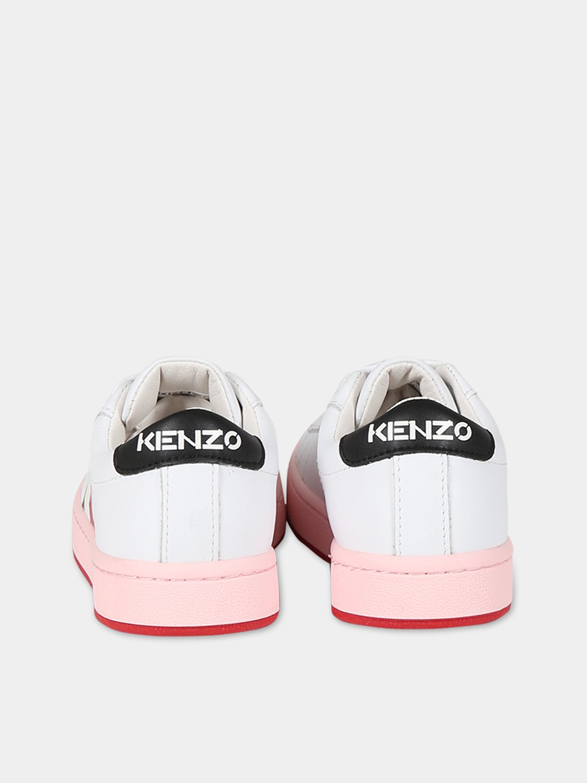 Sneakers bianche per bambina con logo,Kenzo Kids,K19112 10P