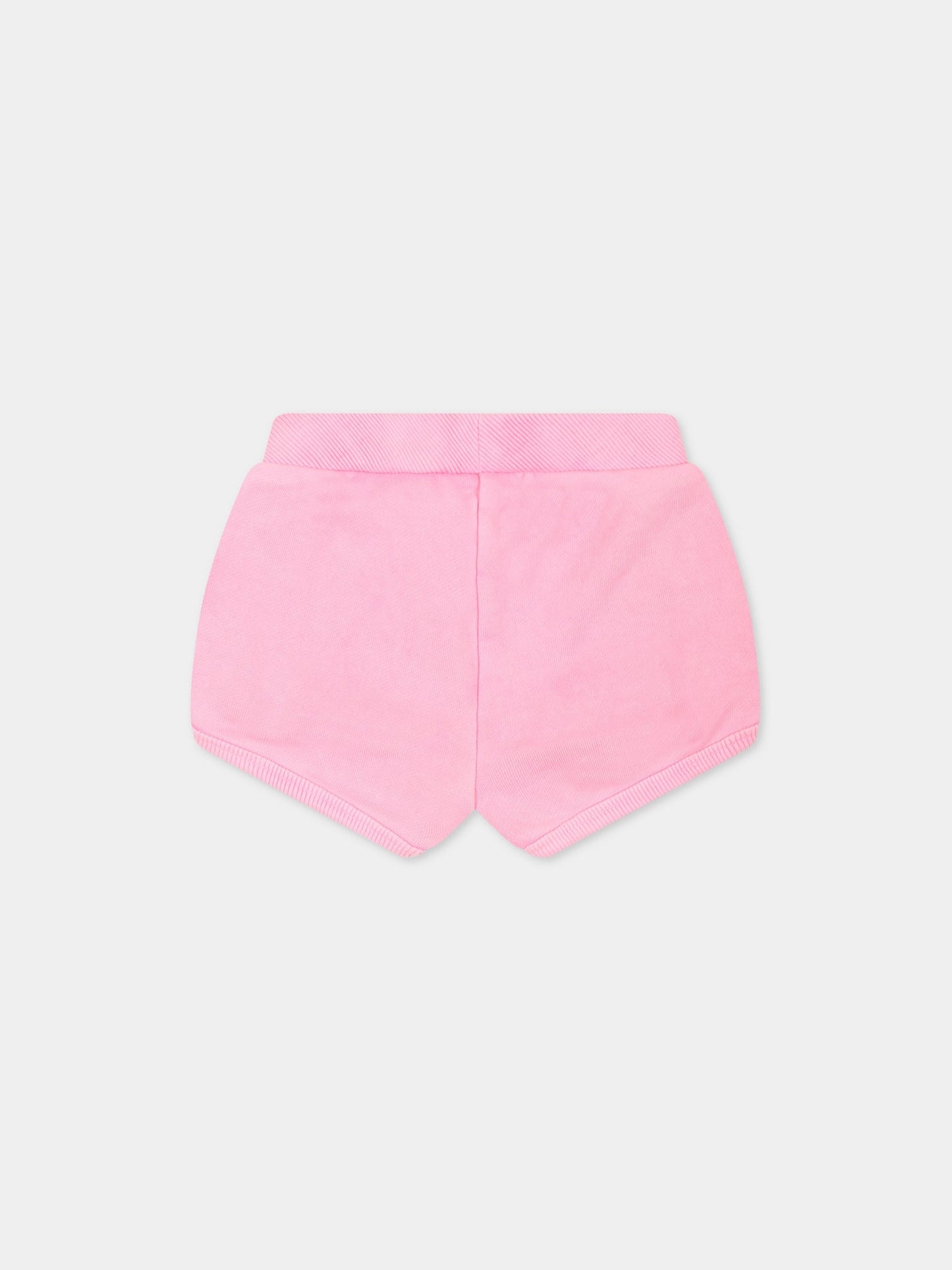 Shorts rosa per neonata con logo,Billieblush,U04254 47T