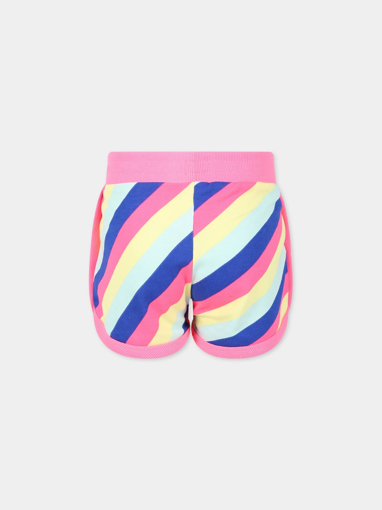 Shorts multicolor per bambina con logo,Billieblush,U14490 Z41