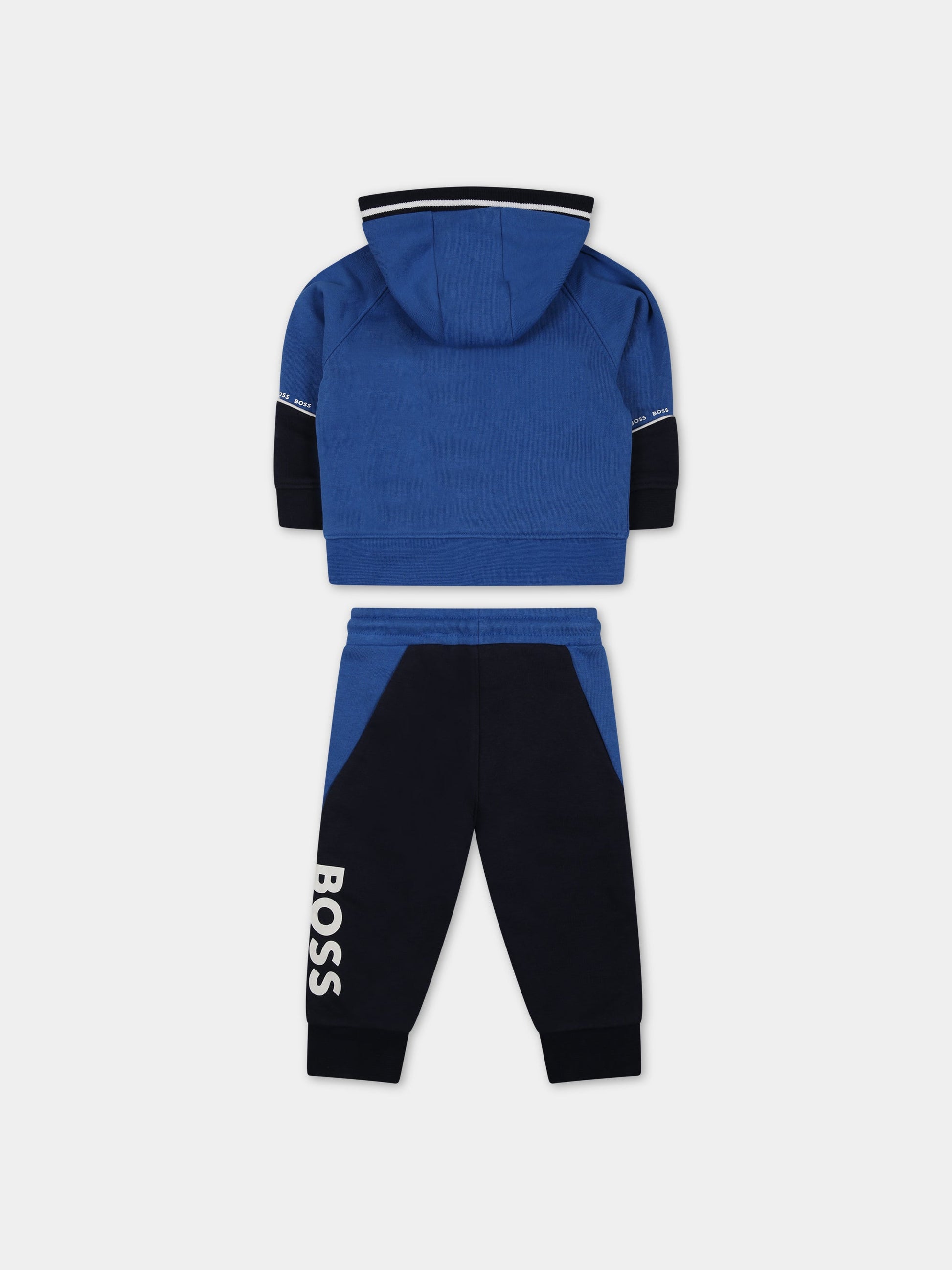 Completo blu per neonato con logo,Hugo Boss,J08060 871