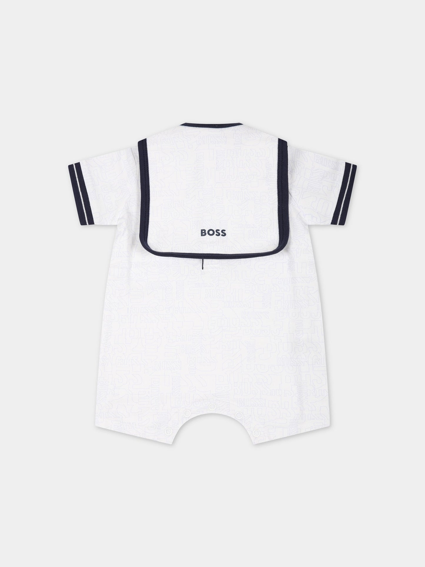 Set bianco neonato con logo,Hugo Boss,J98361 10B