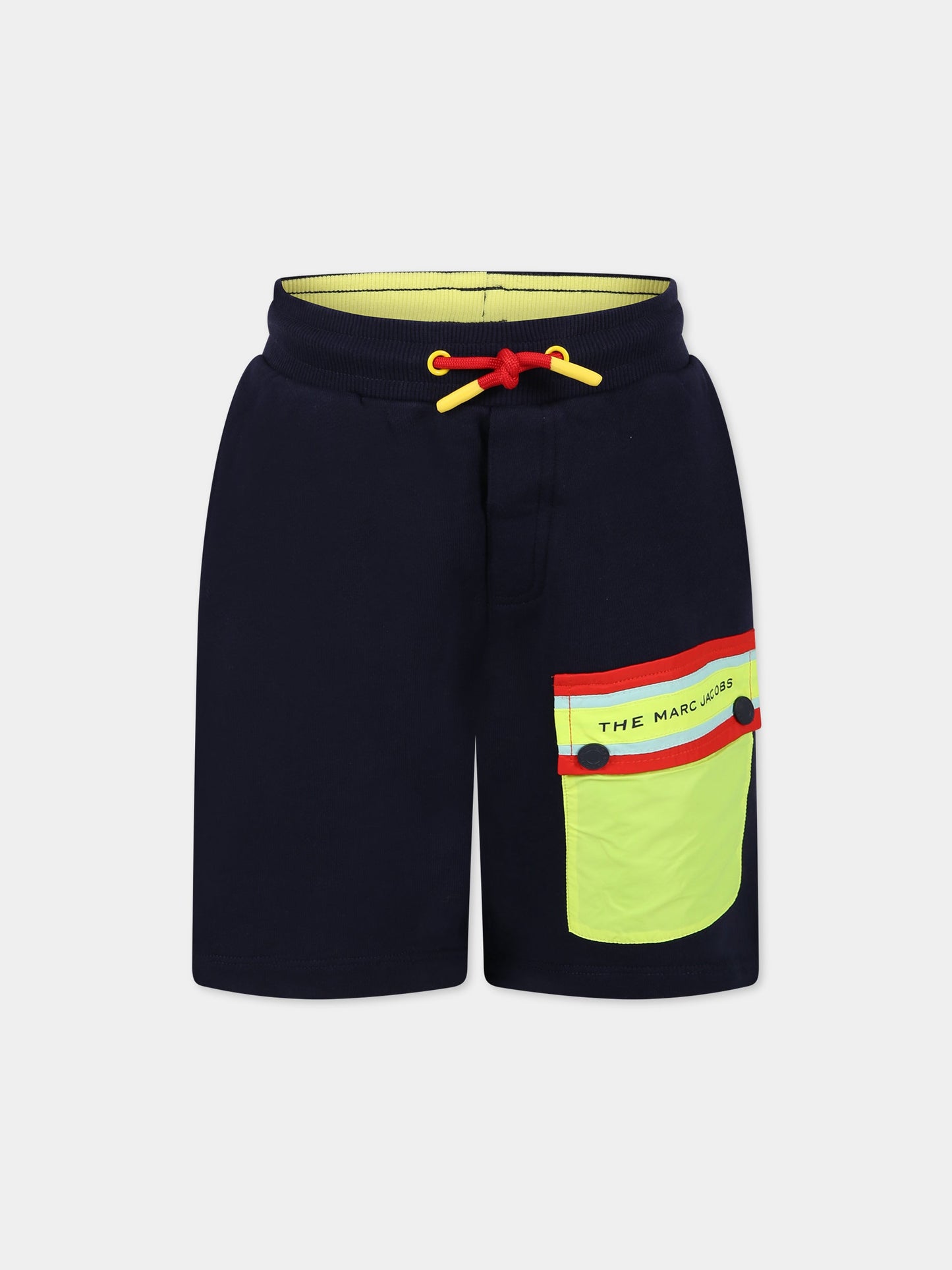 Shorts blu per bambino con logo,Little Marc Jacobs,W24258 84E