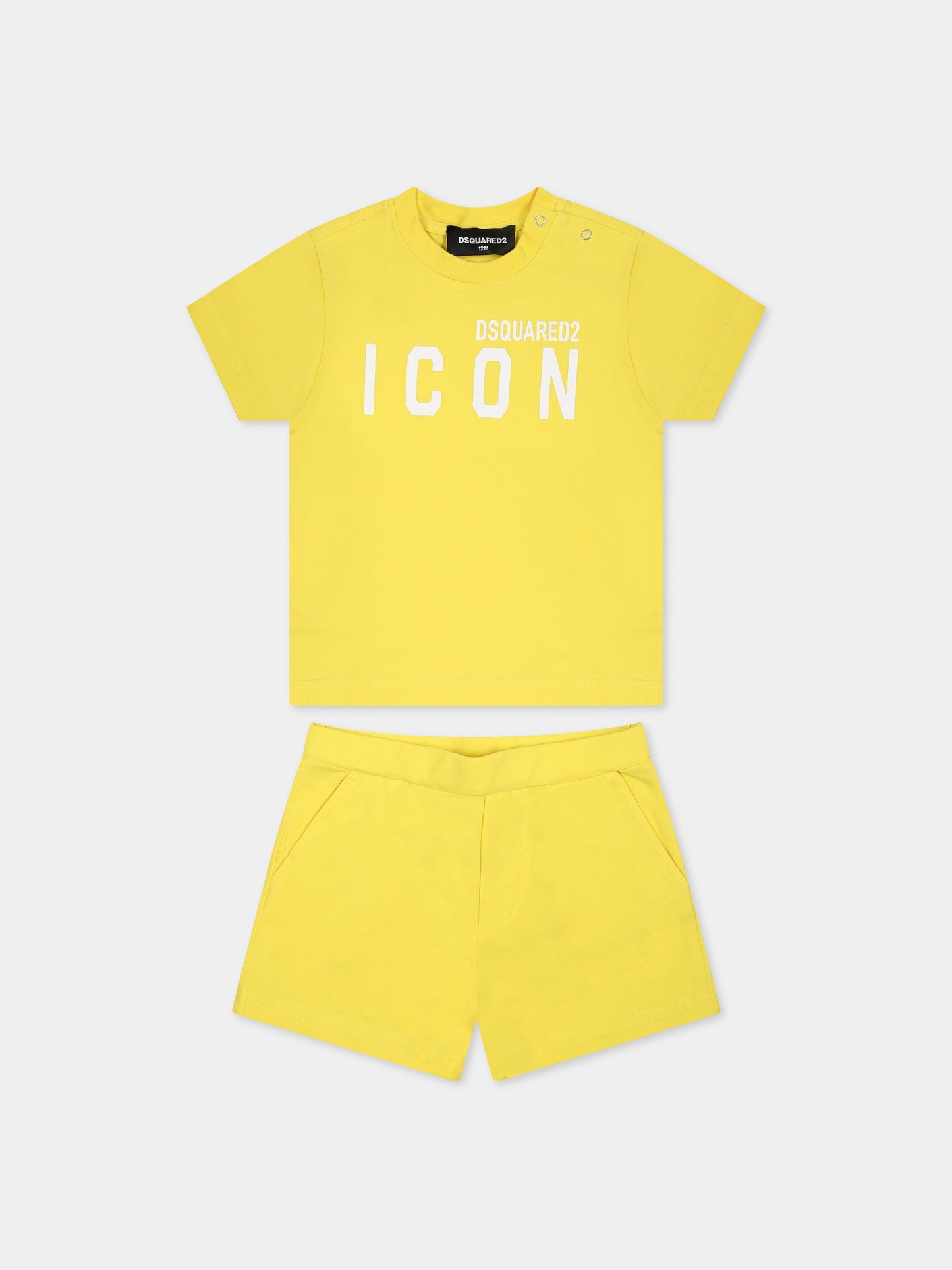 Completo giallo per neonato con logo,Dsquared2,DQ1038 D008J DQ205