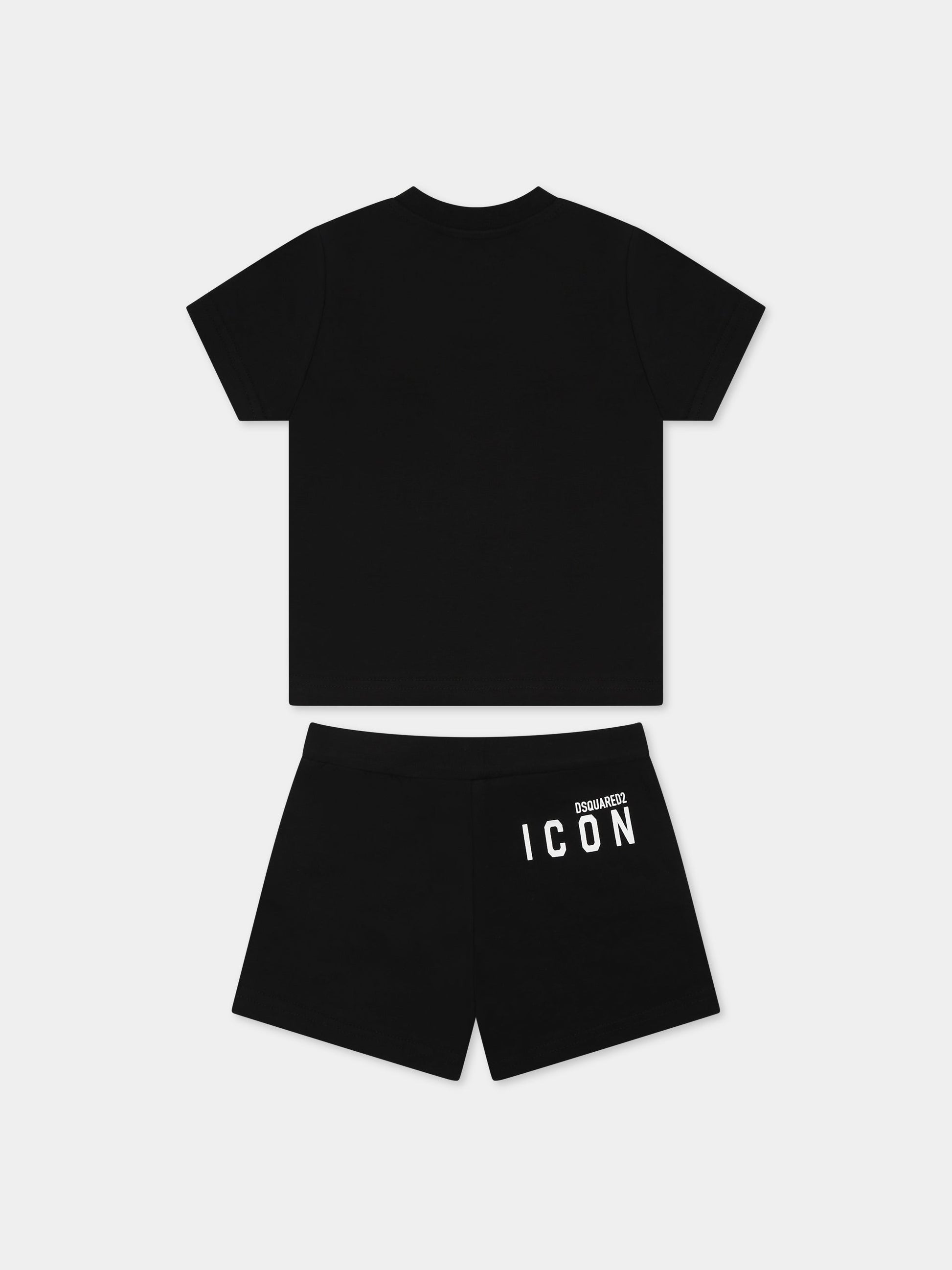 Completo nero per neonato con logo,Dsquared2,DQ1038 D008J DQ900