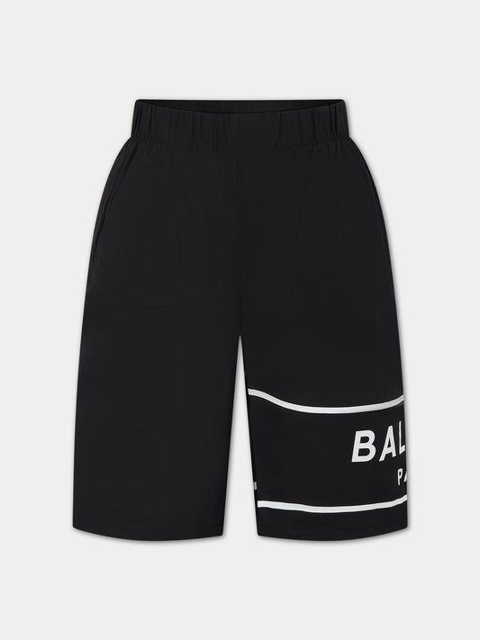 Boxer-mare nero per bambino con logo,Balmain Kids,BSCP29 Z1183 930BC