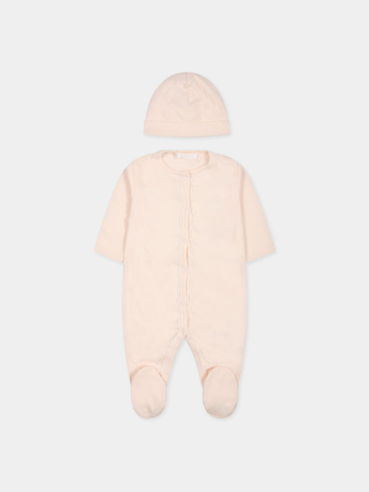 Set rosa per neonata con logo,Chloé Kids,C97301 440