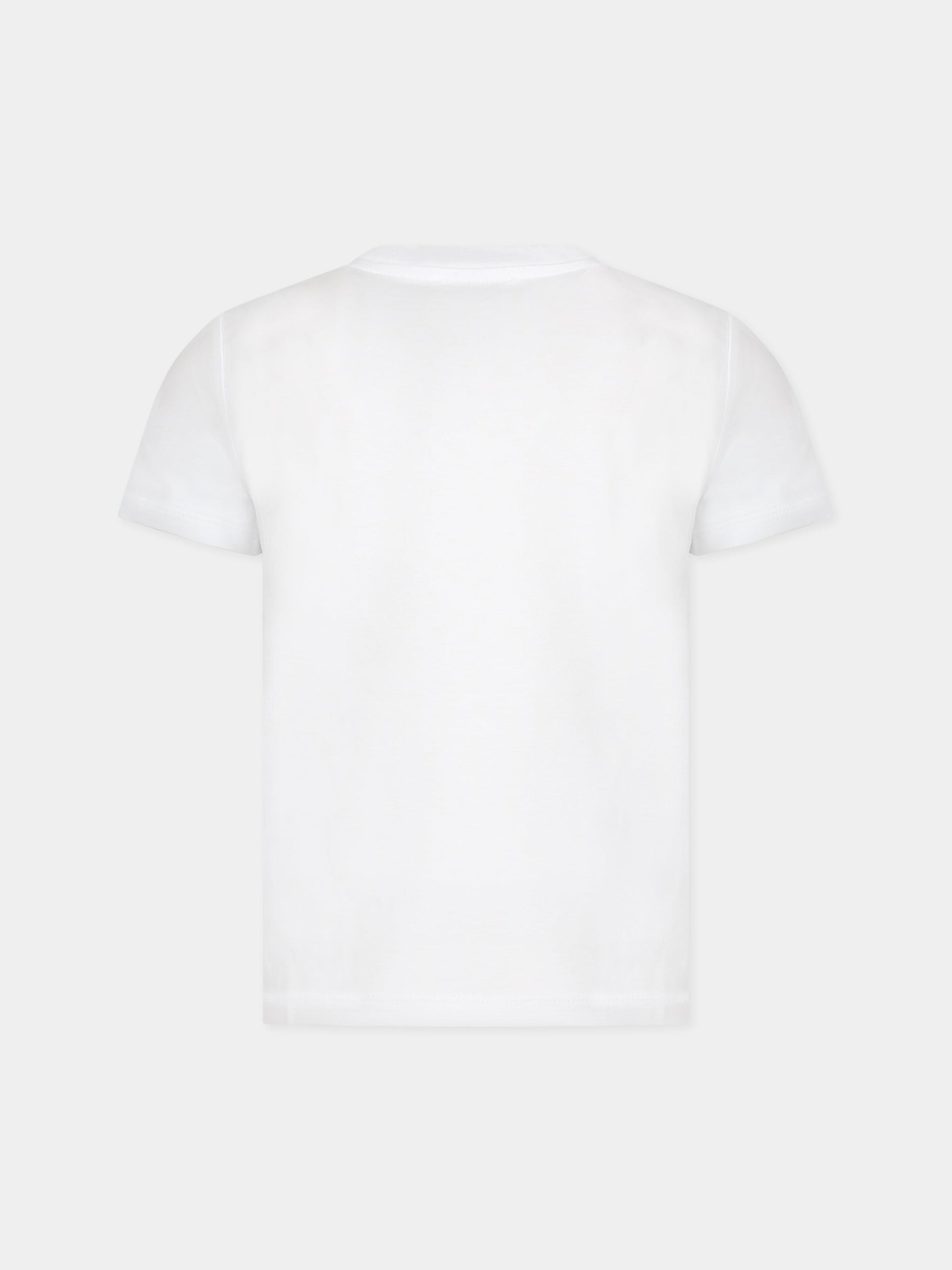 T-shirt bianca per bambino con Kotora e logo,Kenzo Kids,K25802 10B